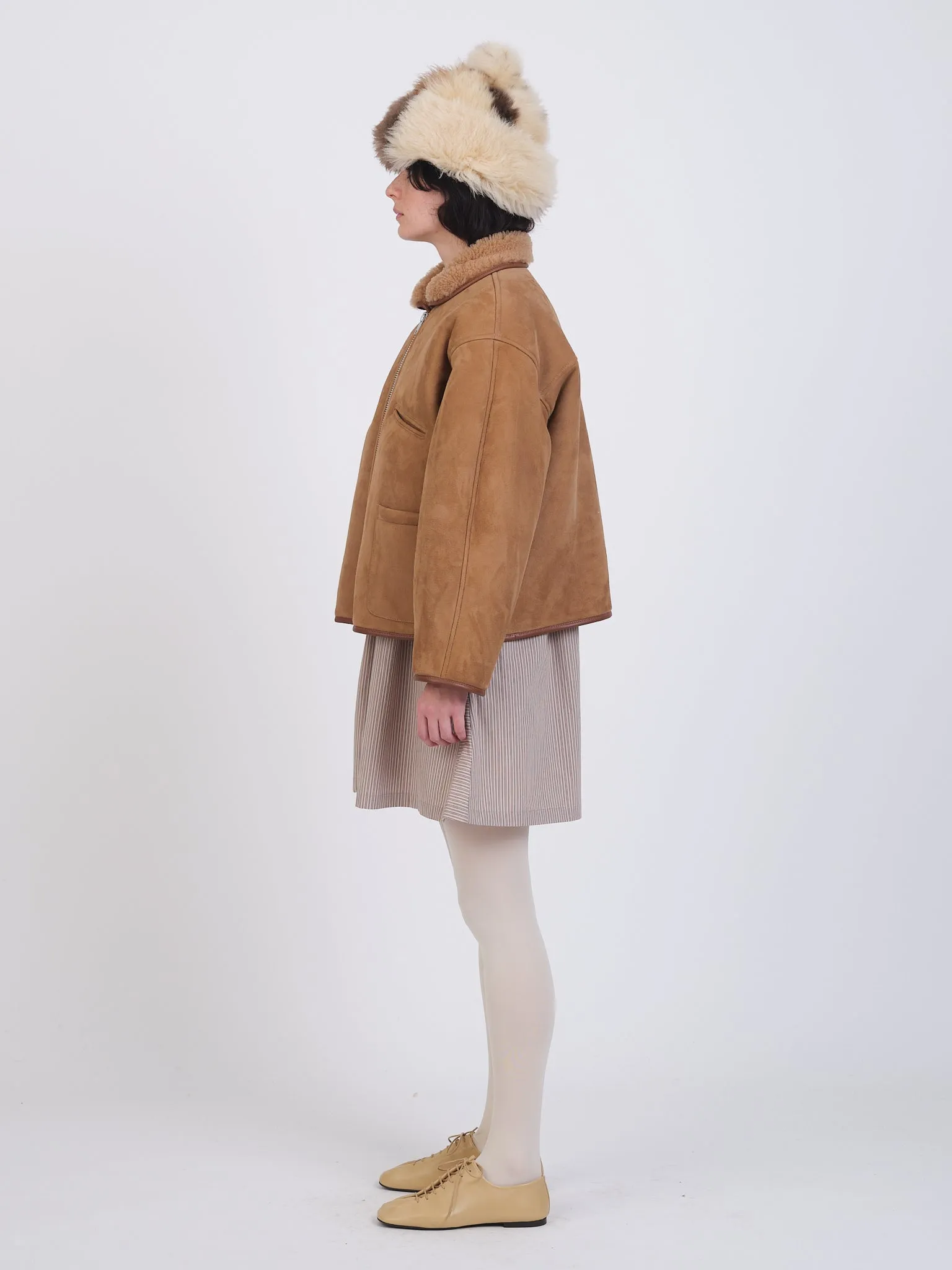 SUEDE BACK CURLY HAIR FLYING JACKET sold by Cawley product image thumbnail 2