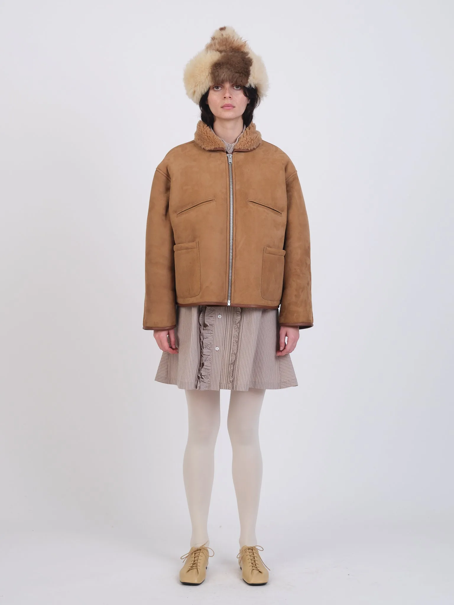 SUEDE BACK CURLY HAIR FLYING JACKET sold by Cawley product image thumbnail 5