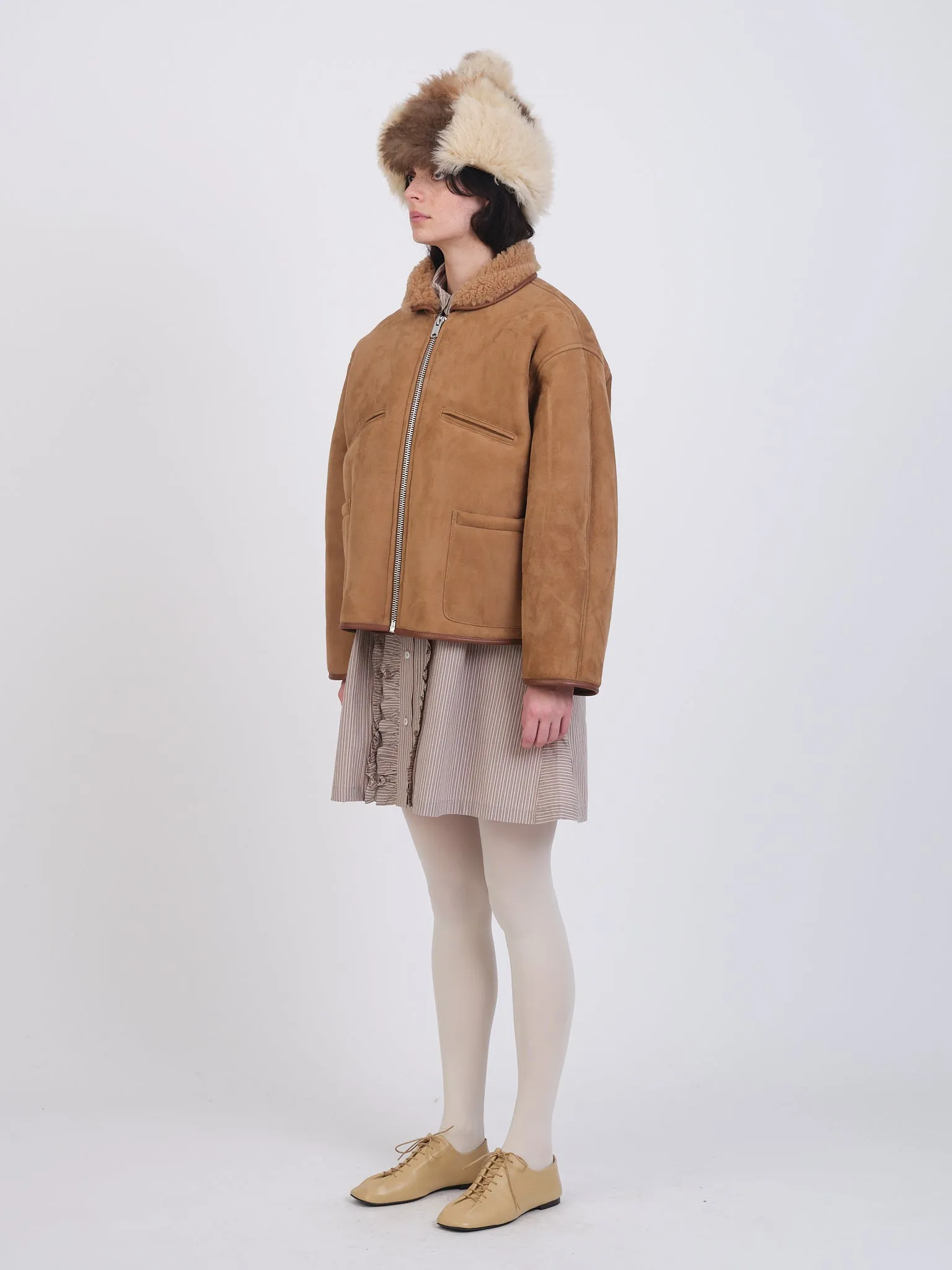 SUEDE BACK CURLY HAIR FLYING JACKET sold by Cawley