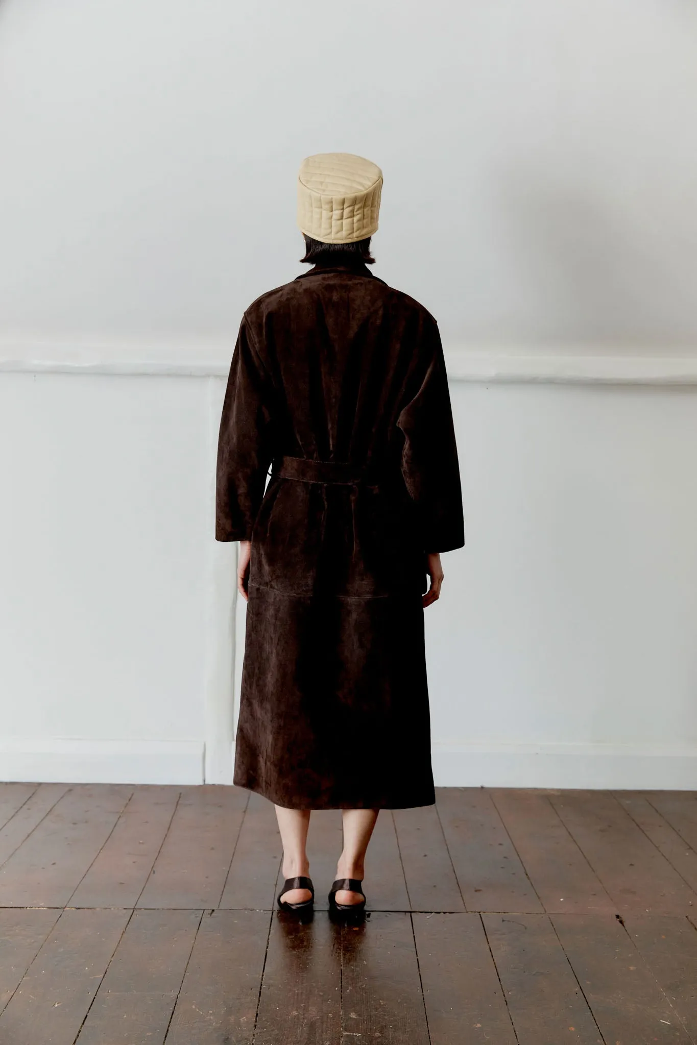 CALF SUEDE LONG QUINN COAT sold by Cawley product image thumbnail 4