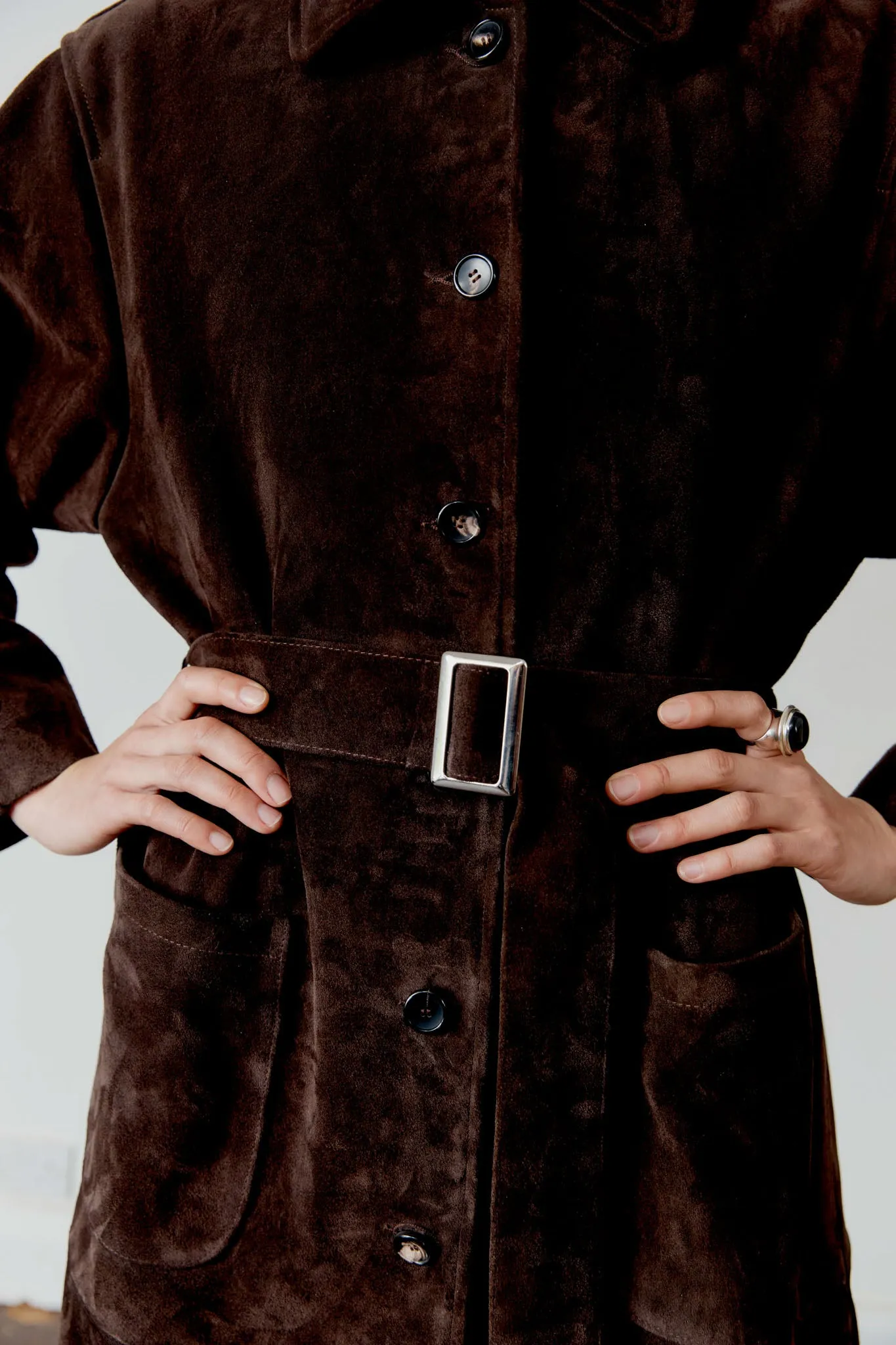 CALF SUEDE LONG QUINN COAT sold by Cawley product image thumbnail 2