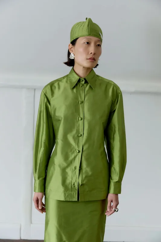 SILK DUPION TIE JUNE SHIRT made by Cawley