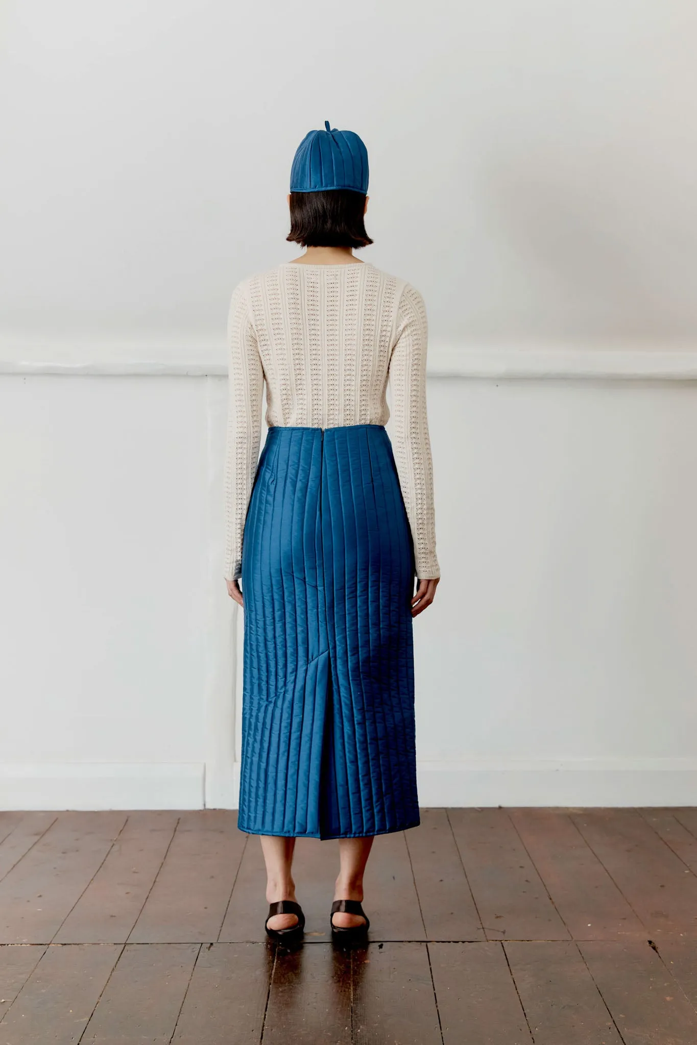 QUILTED SILK DUPION SADIE SKIRT sold by Cawley product image thumbnail 3