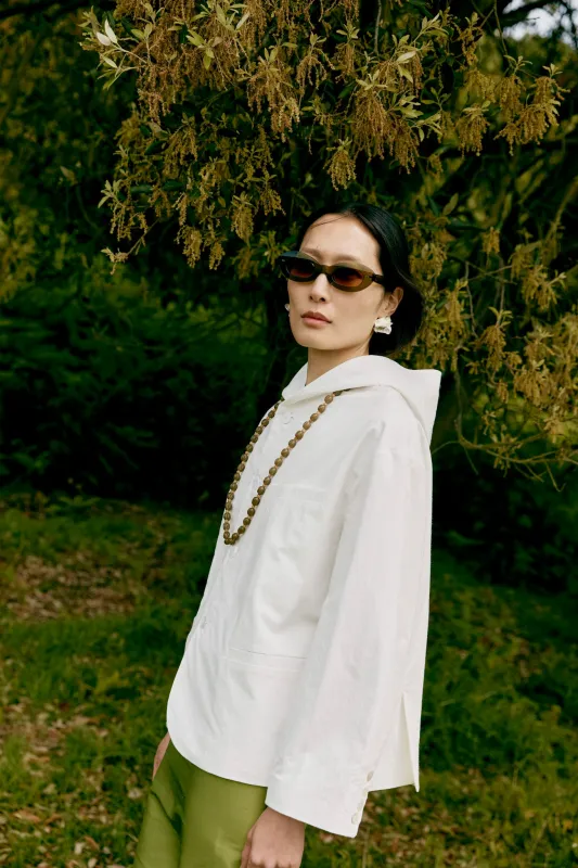 JAPANESE COTTON REEVA HOODED SHIRT made by Cawley