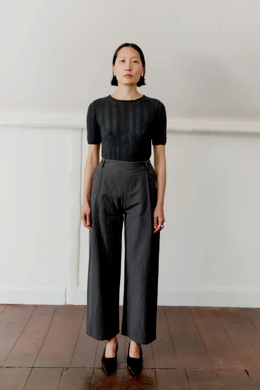 JAPANESE COTTON/LINEN GEORGIA TROUSER made by Cawley