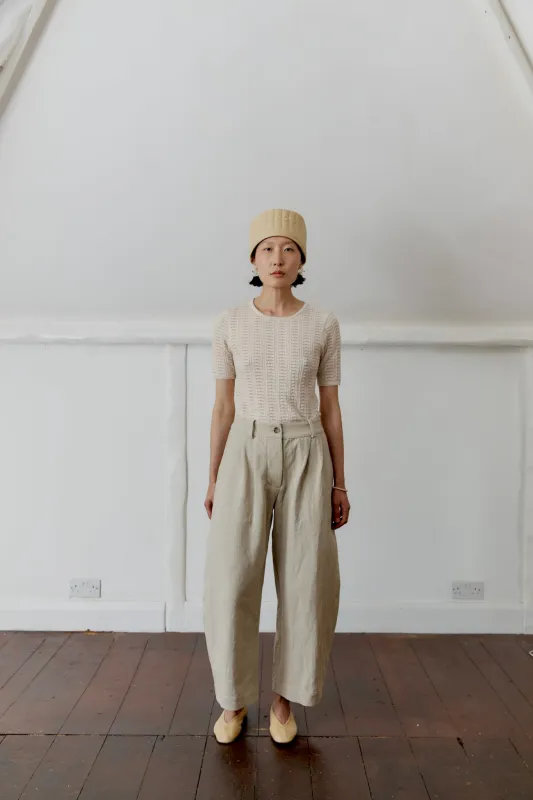 JAPANESE COTTON/LINEN ROBYN TROUSER made by Cawley