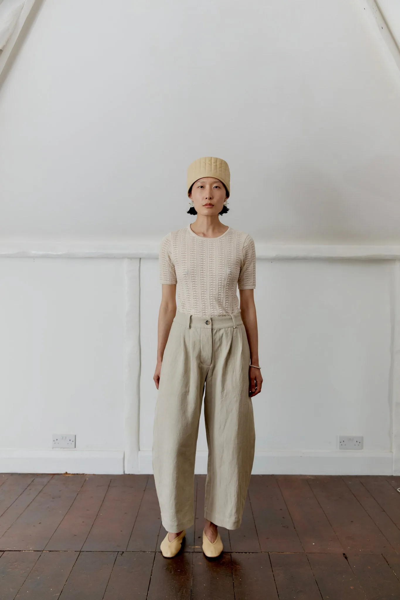 JAPANESE COTTON/LINEN ROBYN TROUSER sold by Cawley