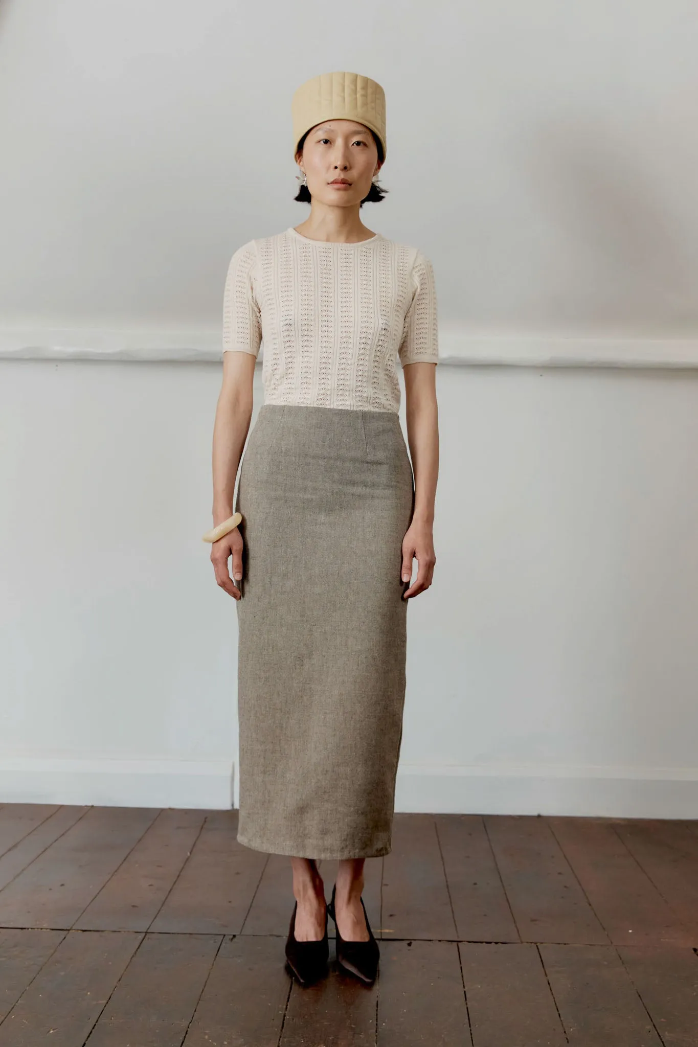 JAPANESE LINEN WOOL SADIE SKIRT sold by Cawley