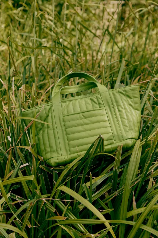 QUILTED LEATHER MINI TOTE BAG made by Cawley