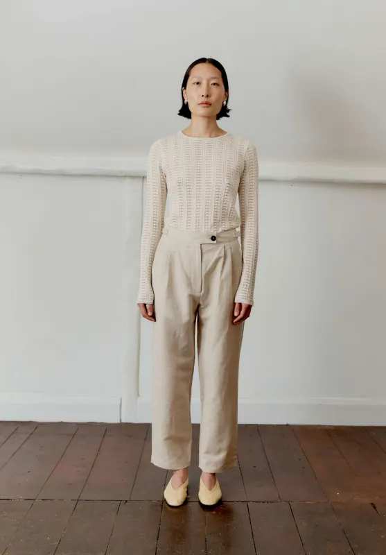 BRITISH LINEN WOOL BLEND ENYA TROUSER sold by Cawley