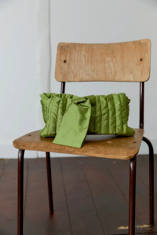 QUILTED SILK DUPION MINI CLUTCH BAG made by Cawley