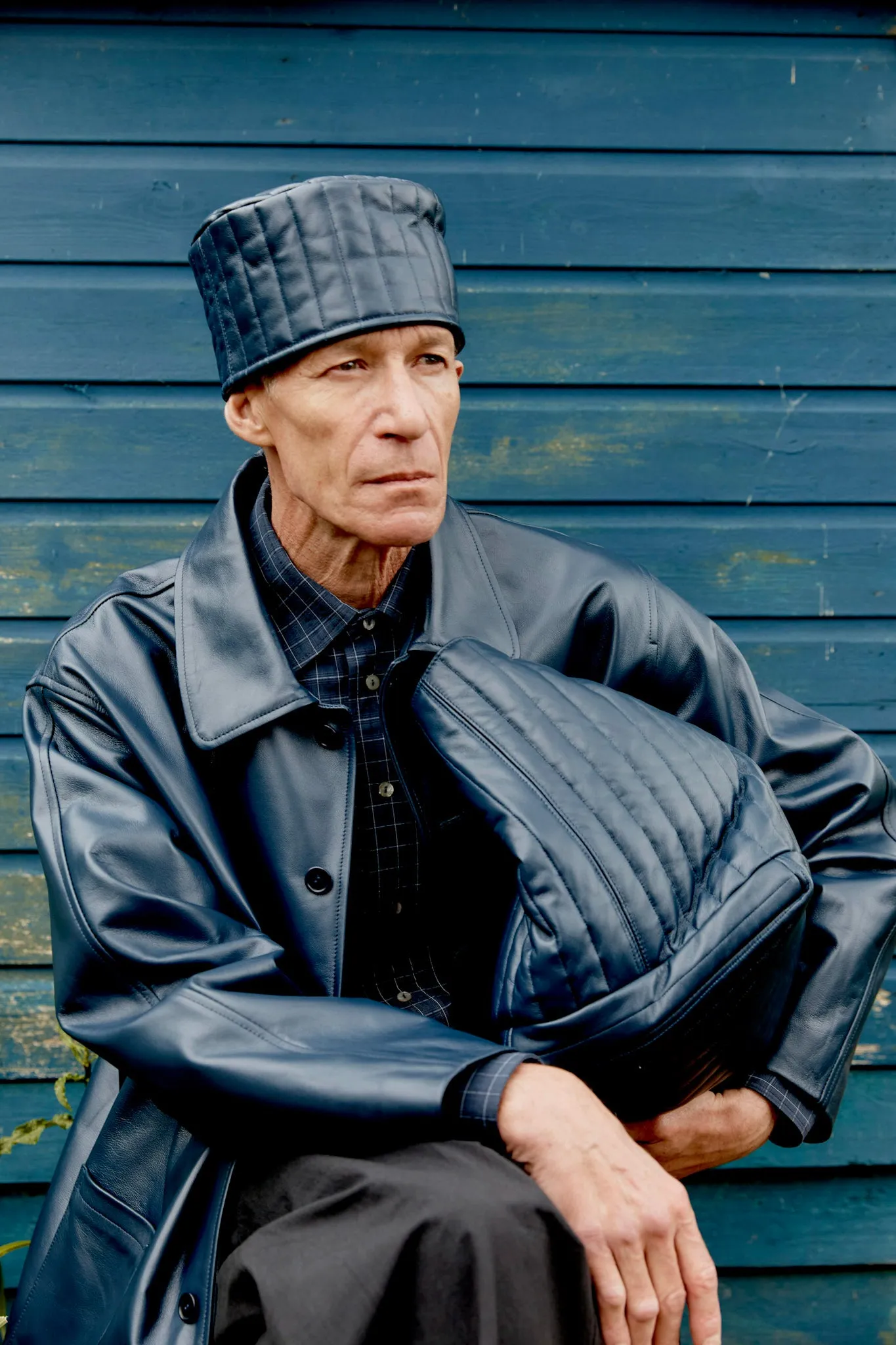 QUILTED LEATHER PILLBOX HAT sold by Cawley