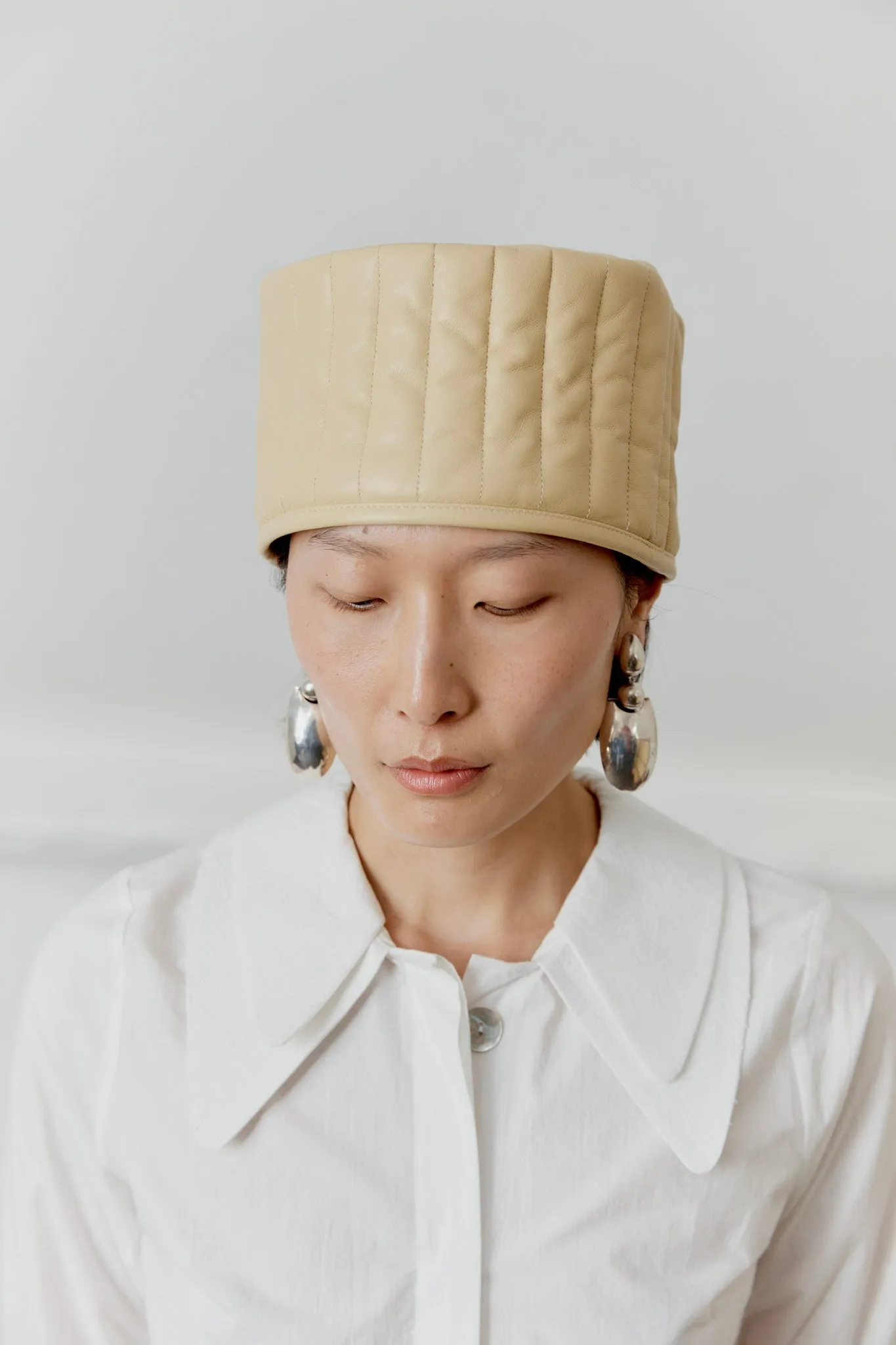 QUILTED LEATHER PILLBOX HAT sold by Cawley product image thumbnail 3