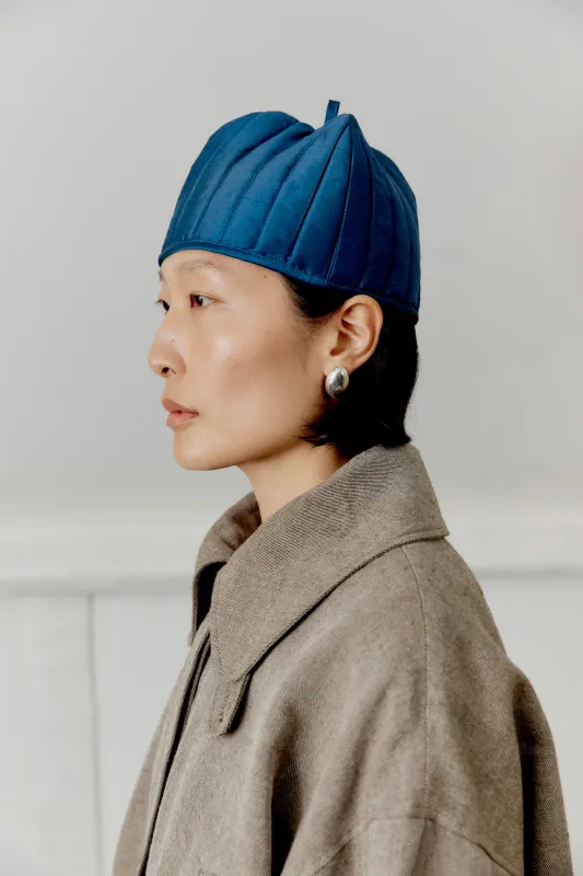 QUILTED SILK DUPION TEA COSY HAT made by Cawley