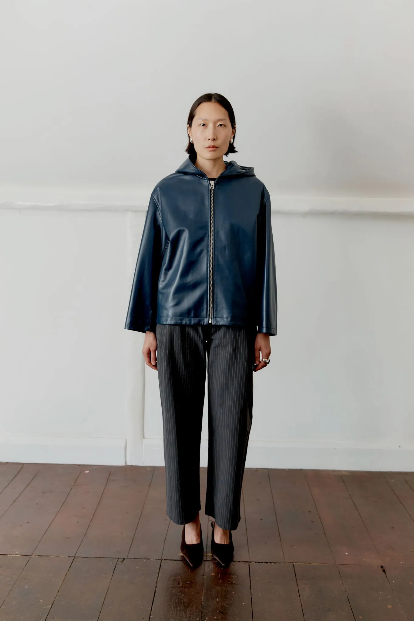 NAPPA LEATHER ZIP-UP HOODIE sold by Cawley product image thumbnail 3