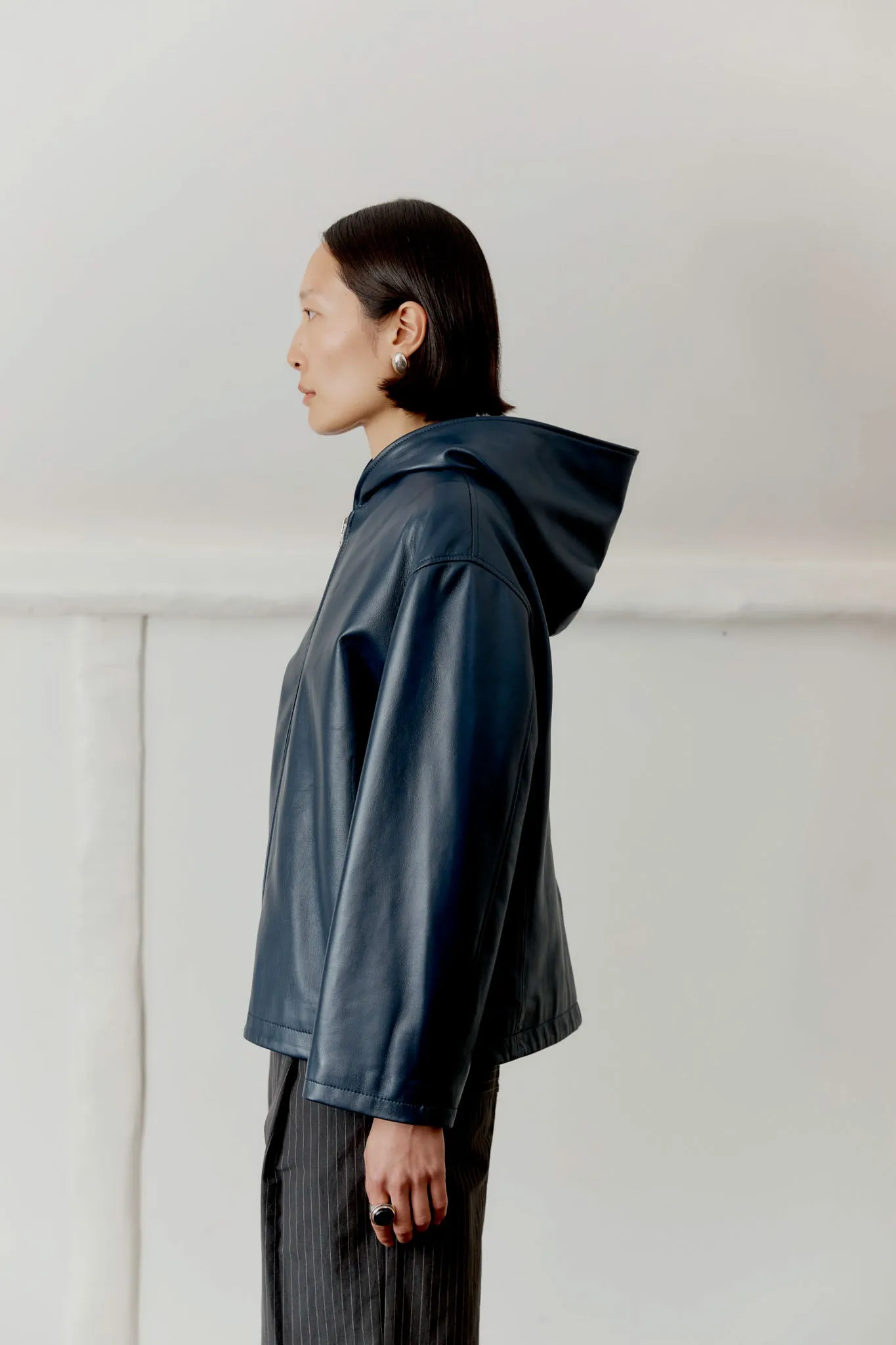 NAPPA LEATHER ZIP-UP HOODIE sold by Cawley product image thumbnail 2