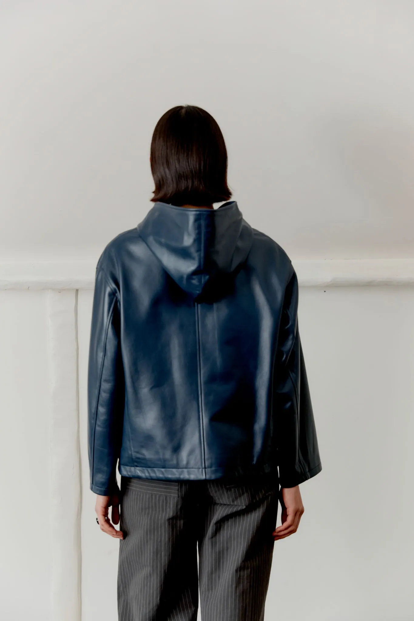 NAPPA LEATHER ZIP-UP HOODIE sold by Cawley product image thumbnail 4