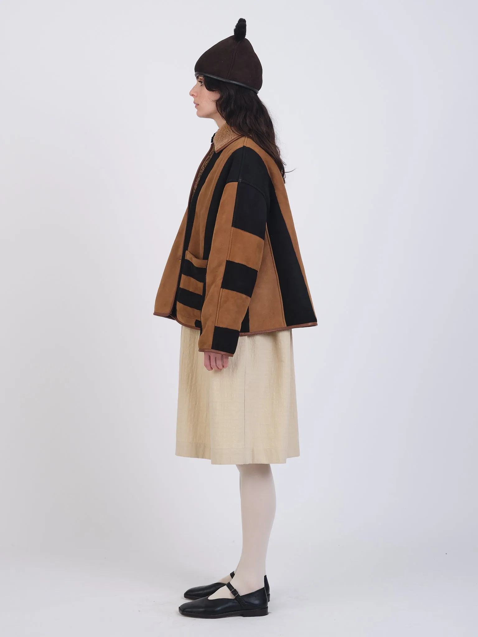 SUEDE BACK CURLY HAIR STRIPE AVIS JACKET sold by Cawley product image thumbnail 4