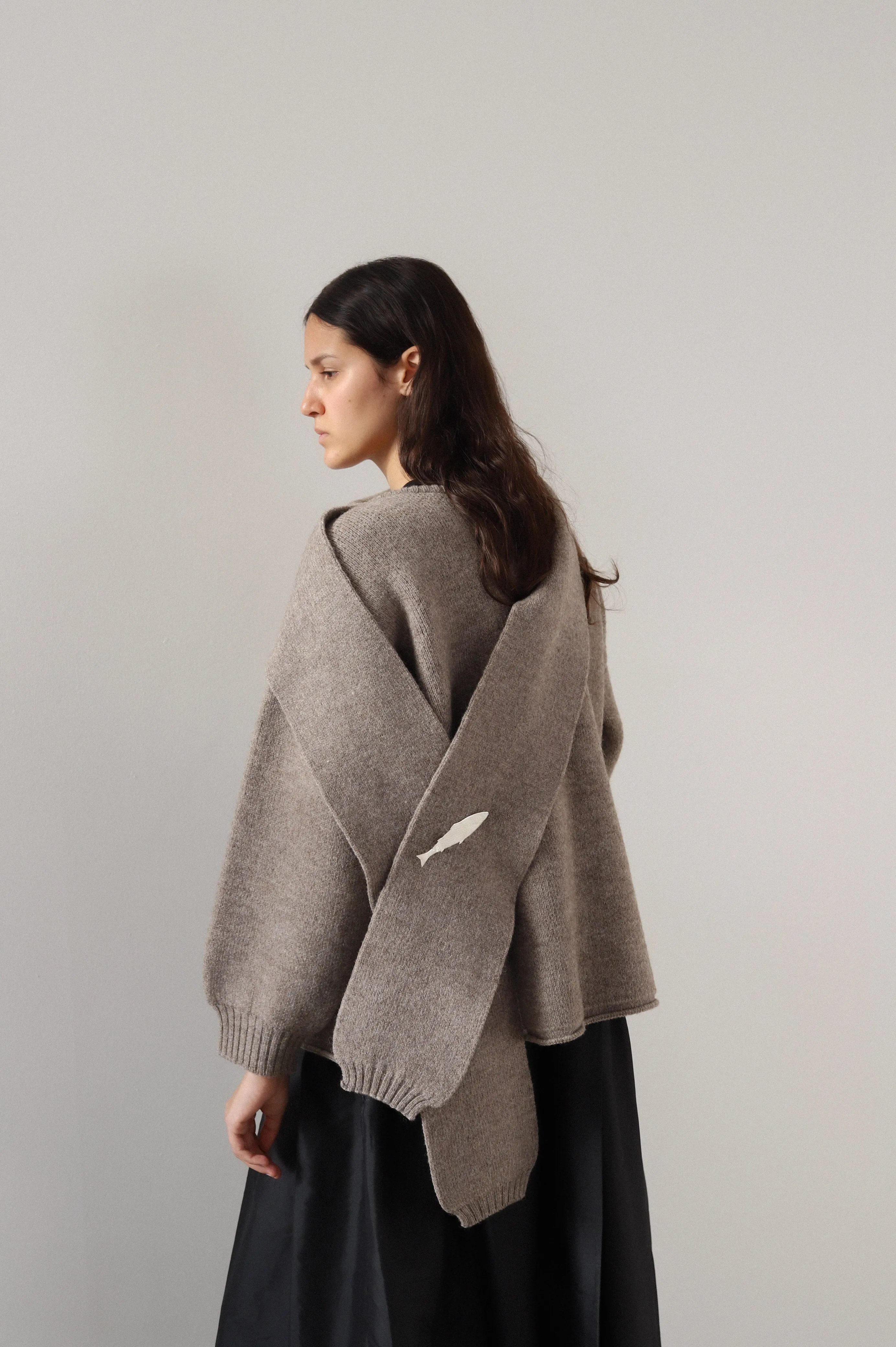 BRITISH MERINO WOOL WRAP NECK PULLOVER sold by Cawley