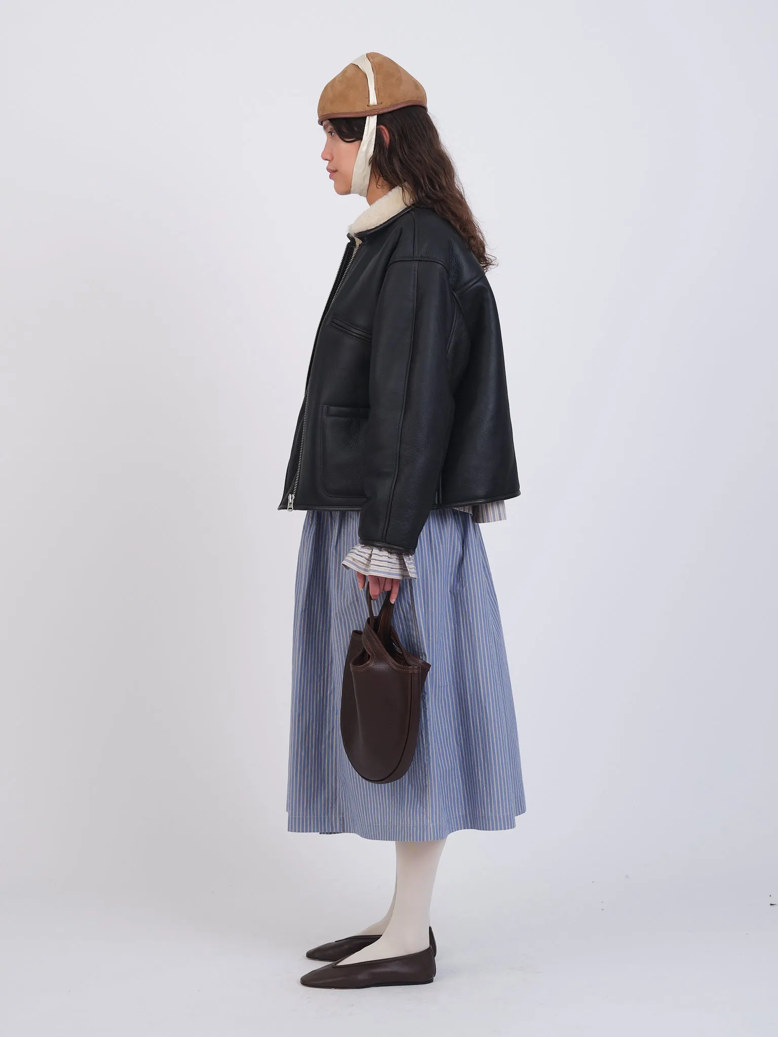 LEATHER BACK CHOCOLATE/SEAL FLYING JACKET sold by Cawley product image thumbnail 3