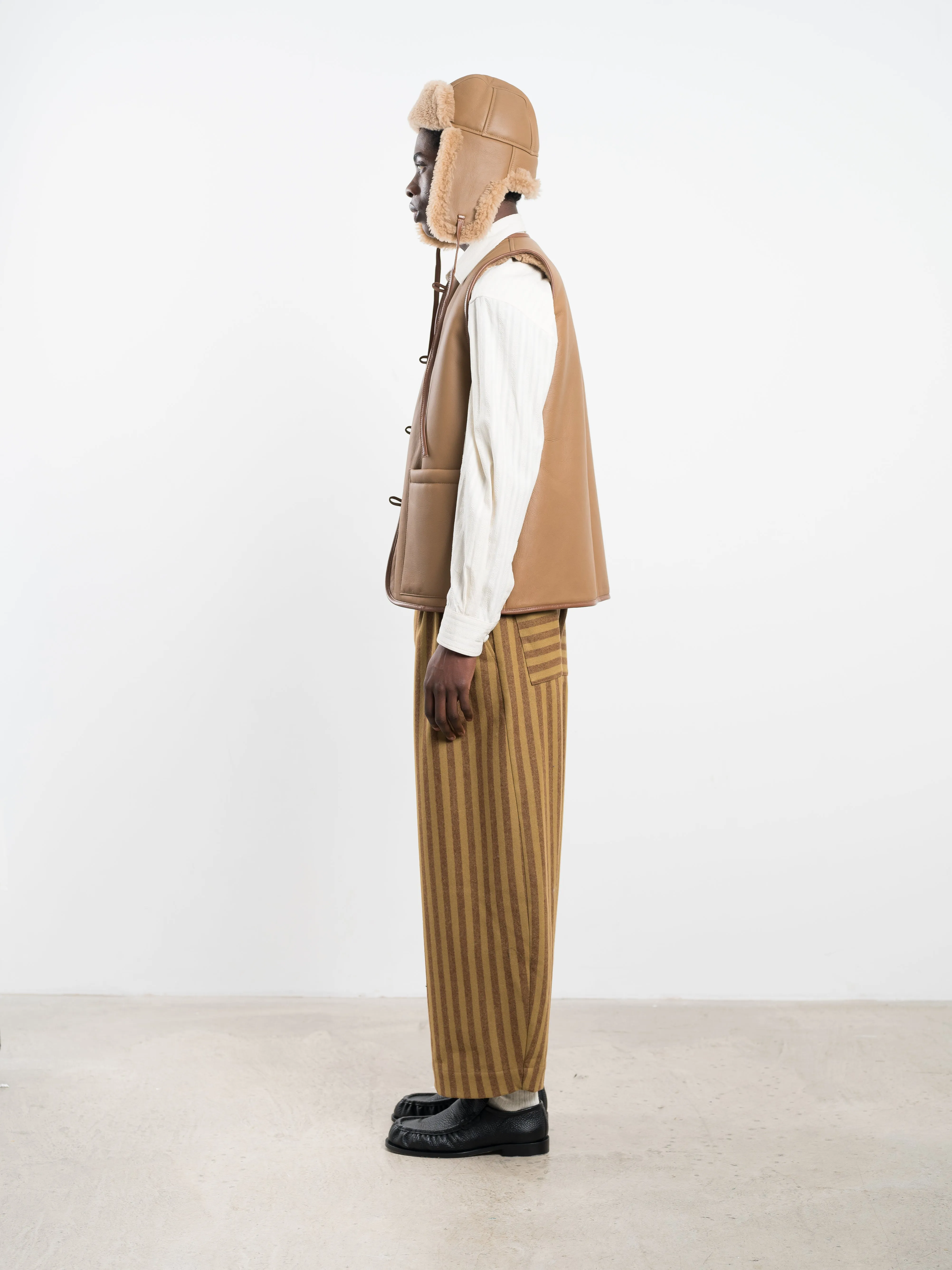 LEATHER BACK CURLY HAIR RIVER VEST sold by Cawley product image thumbnail 3