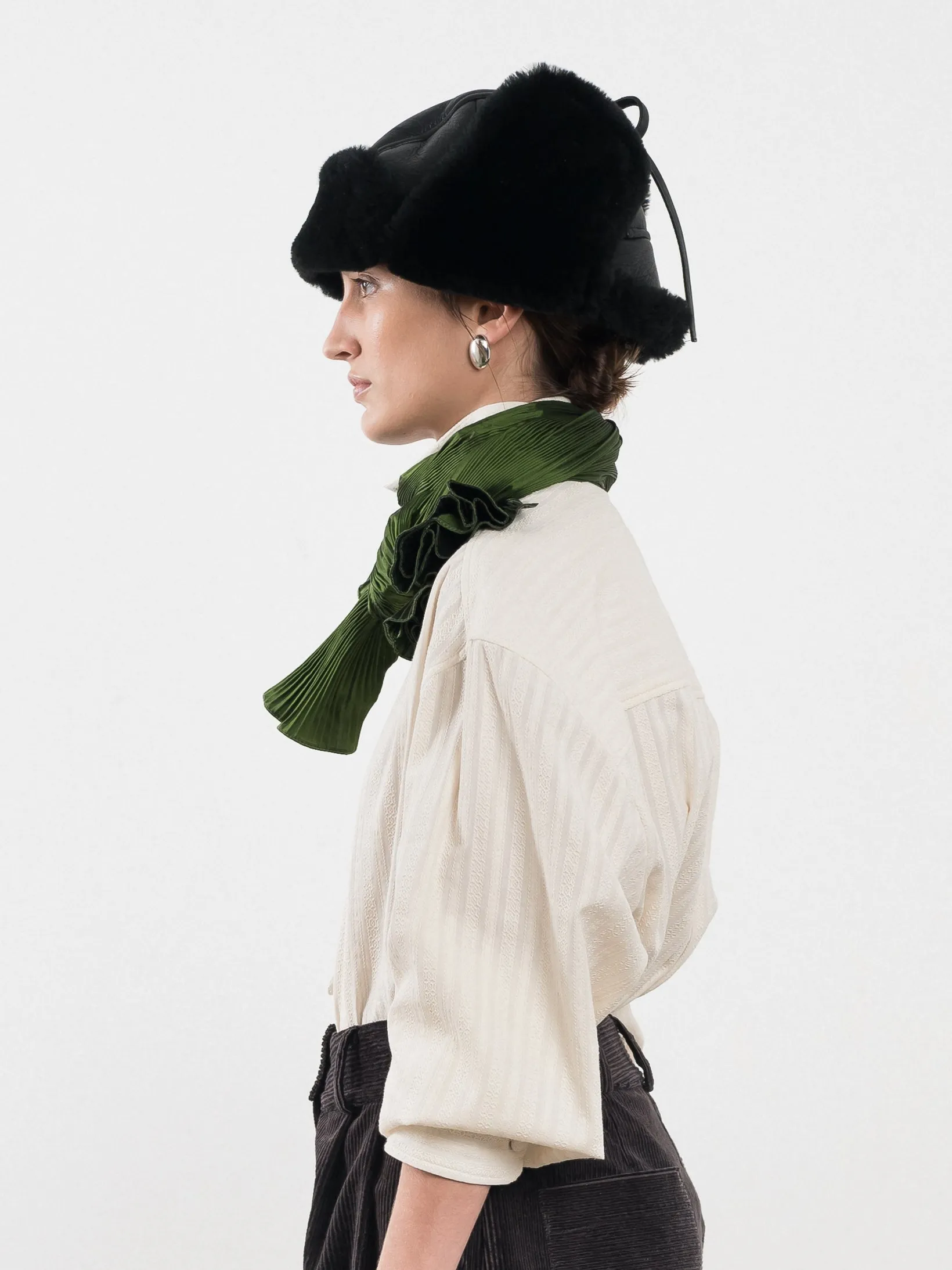 LEATHER BACK STRAIGHT HAIR TRAPPER HAT sold by Cawley product image thumbnail 3