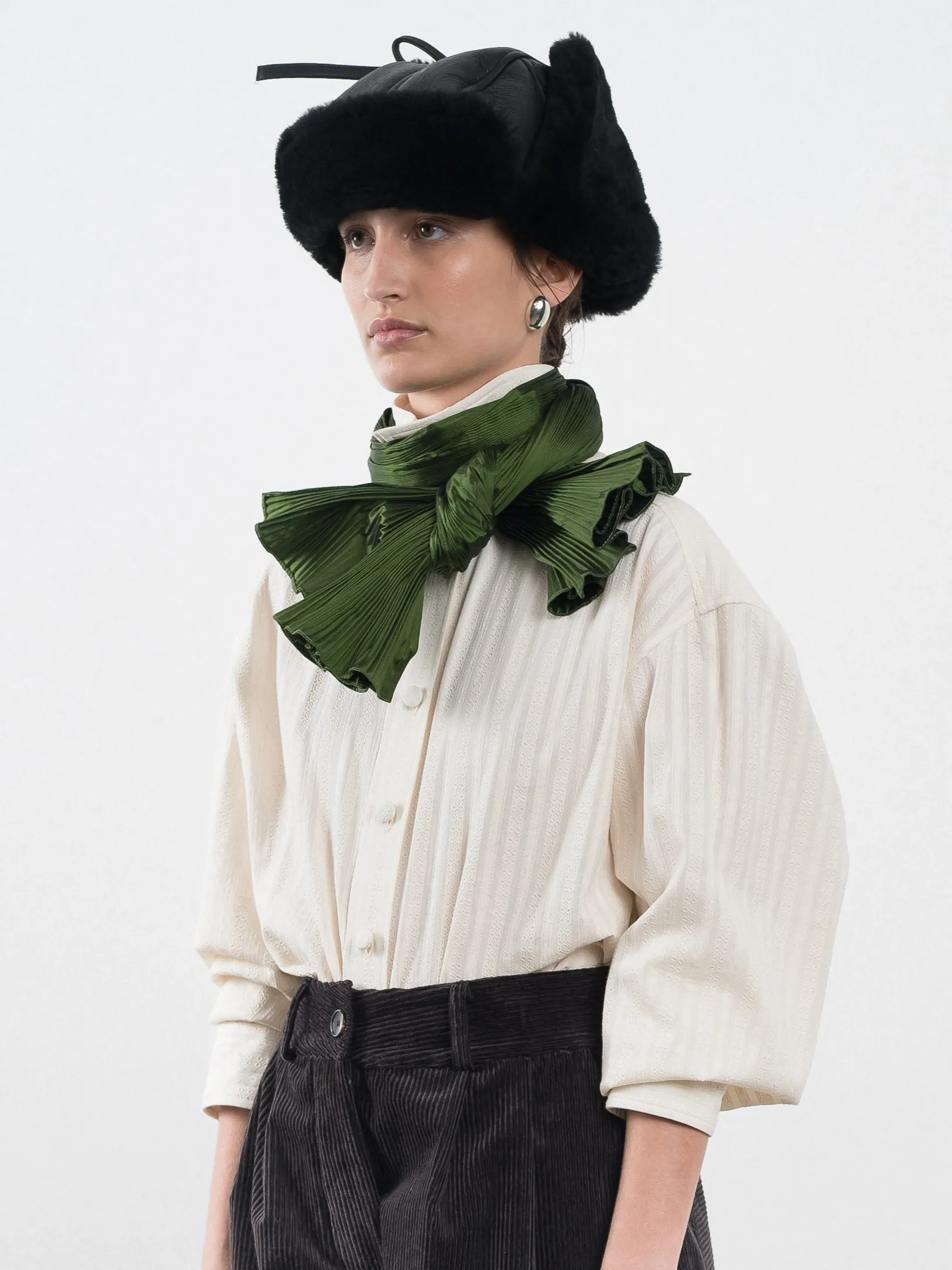 LEATHER BACK STRAIGHT HAIR TRAPPER HAT sold by Cawley product image thumbnail 2