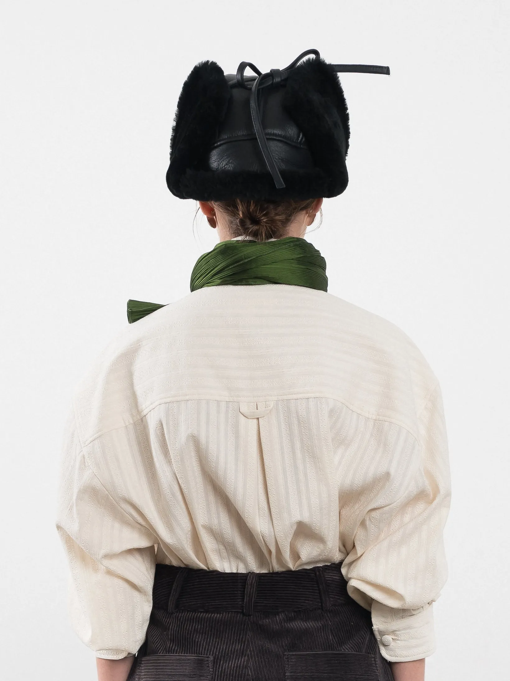 LEATHER BACK STRAIGHT HAIR TRAPPER HAT sold by Cawley product image thumbnail 4