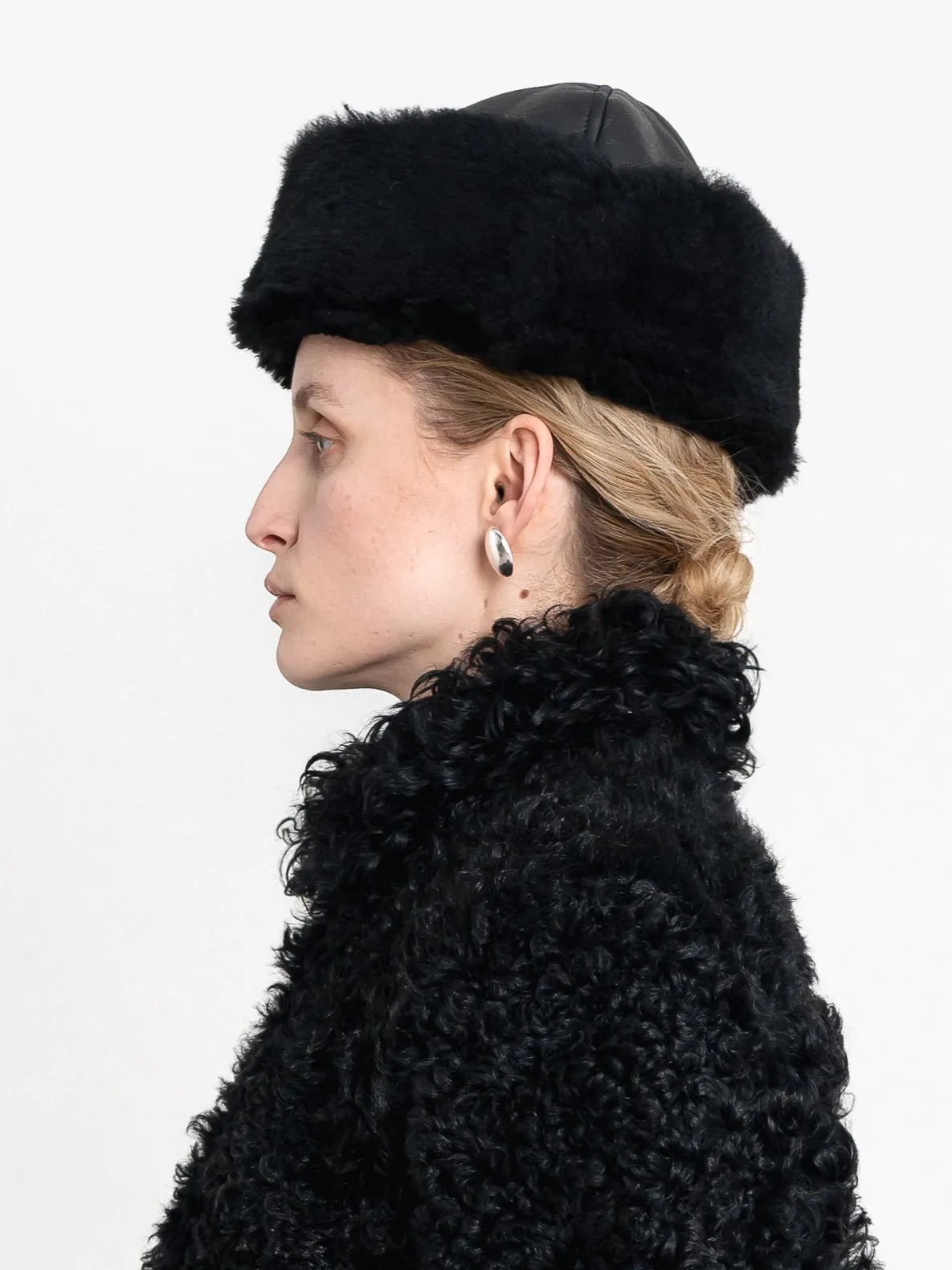 Leather Back Curly Hair Sheepskin Cap sold by Cawley product image thumbnail 3