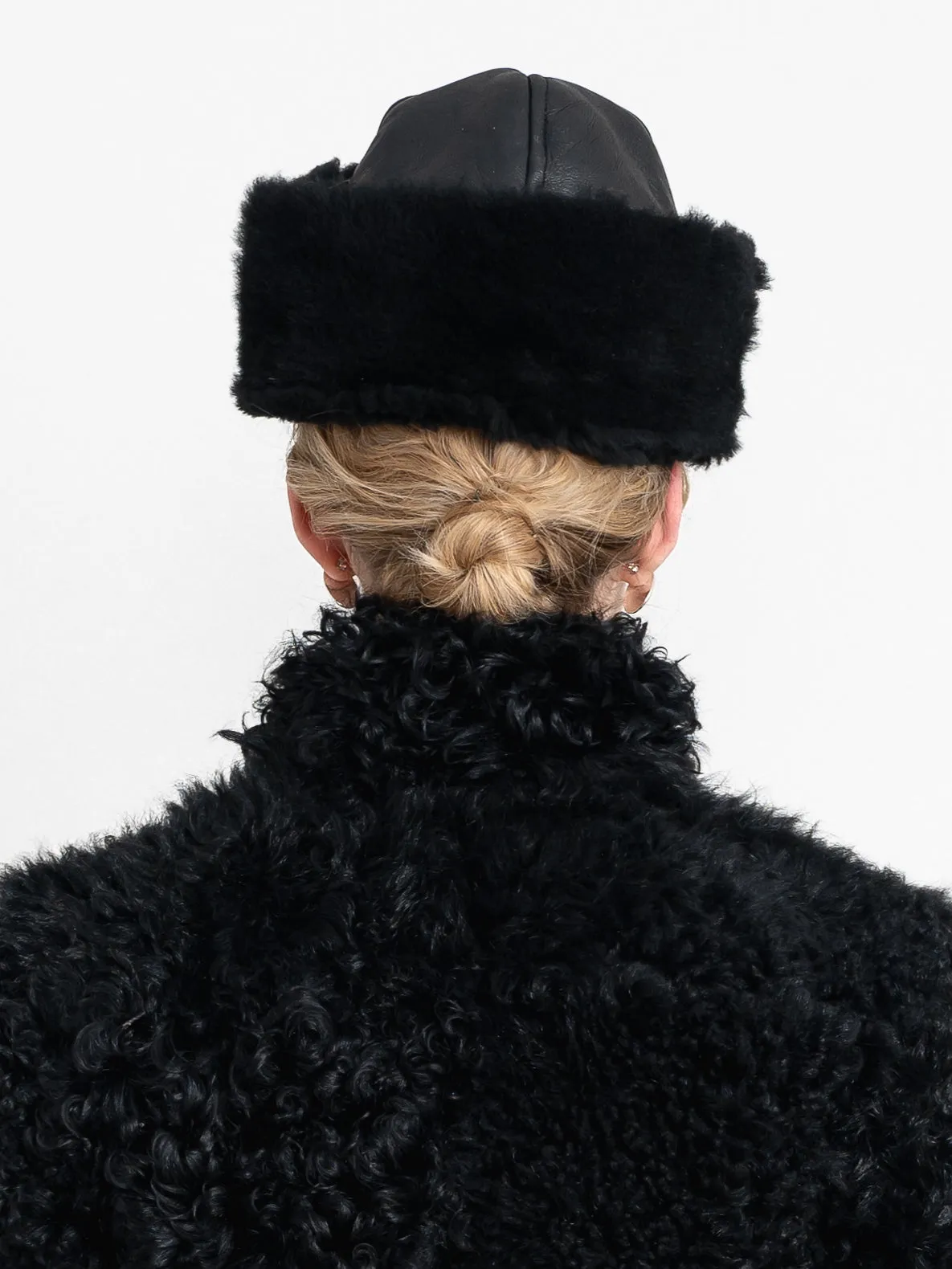 Leather Back Curly Hair Sheepskin Cap sold by Cawley product image thumbnail 4