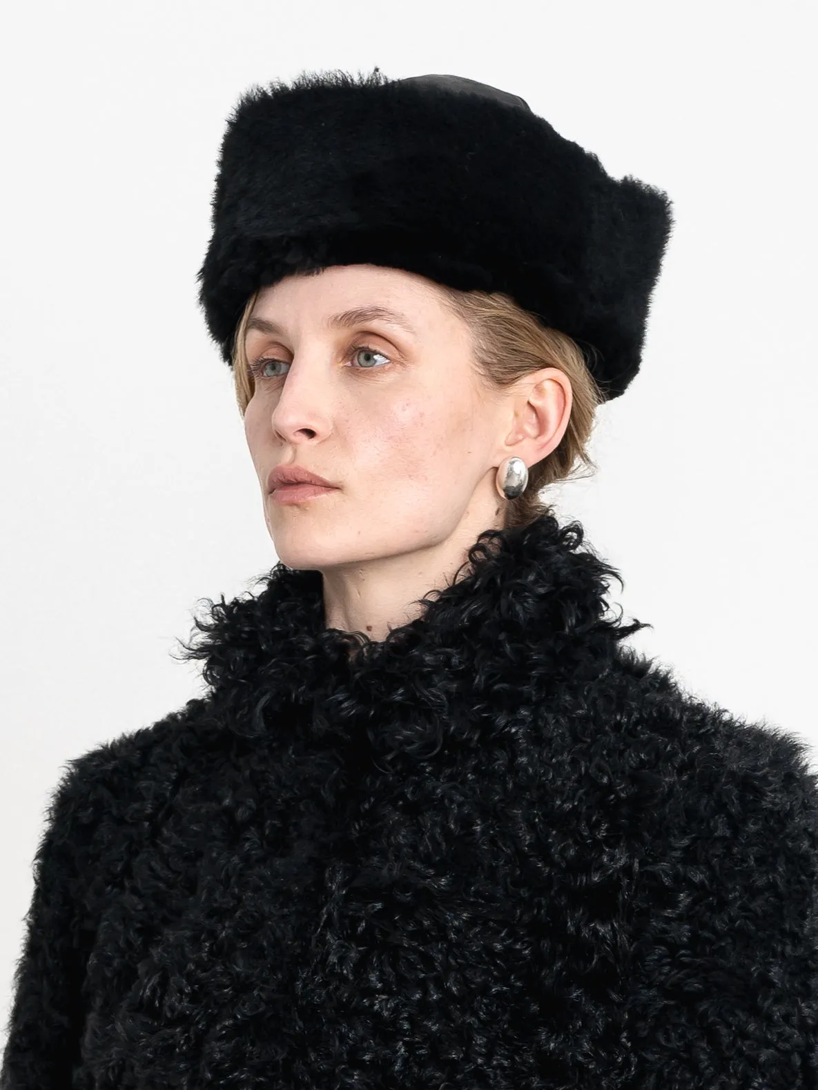 Leather Back Curly Hair Sheepskin Cap sold by Cawley product image thumbnail 2