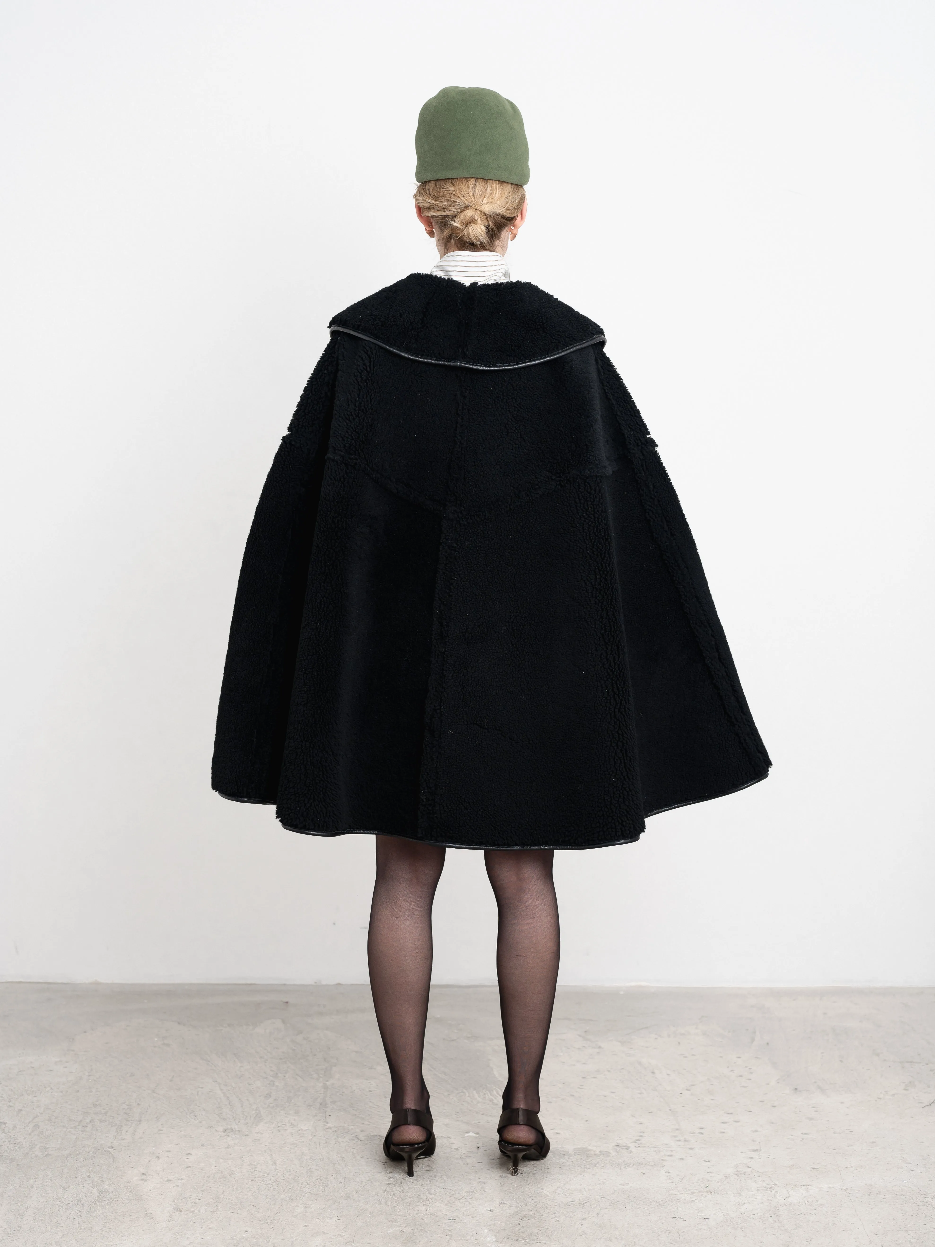 SUEDE BACK CURLY SHEEPSKIN ETTA CAPE sold by Cawley product image thumbnail 4