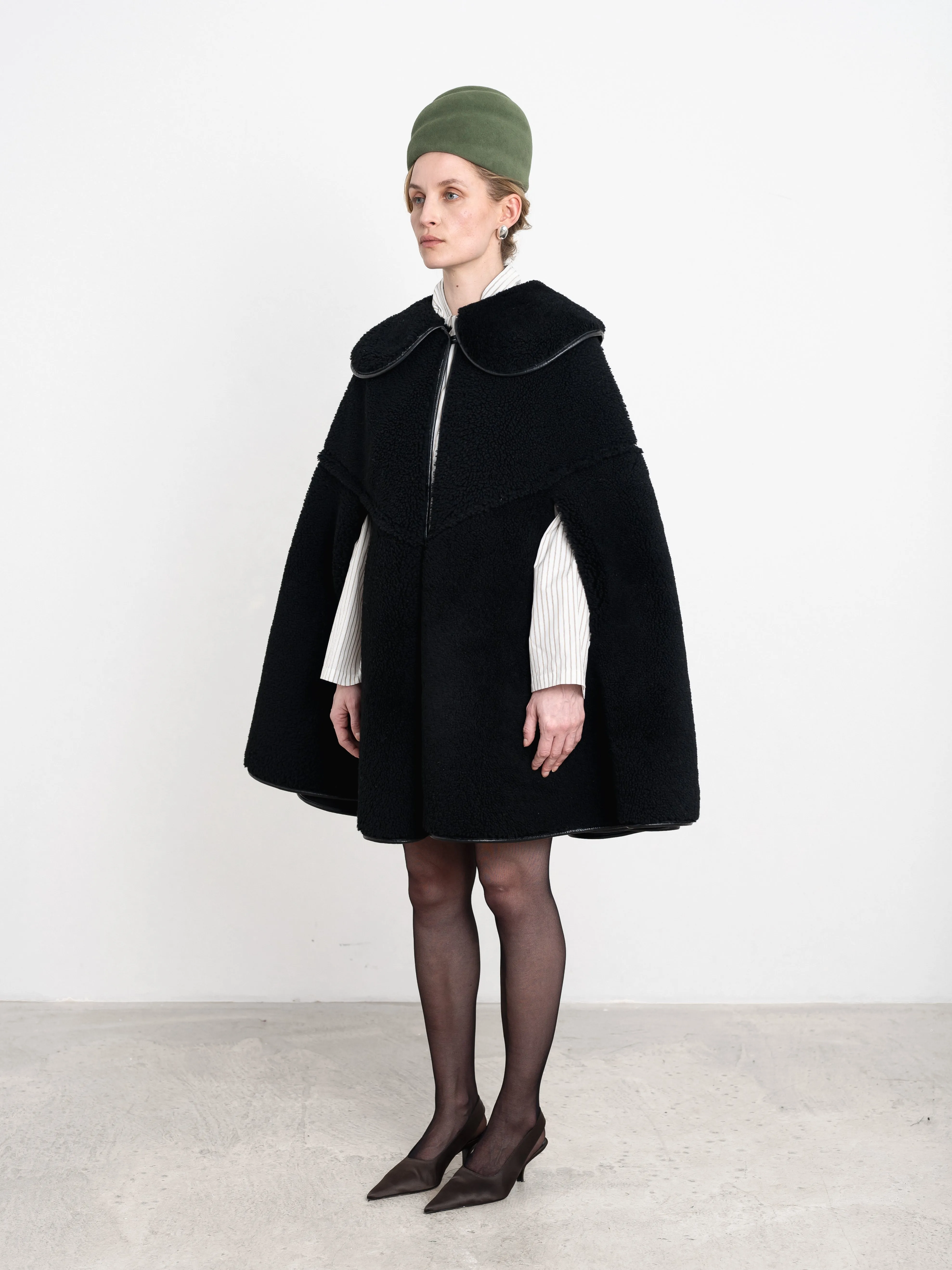 SUEDE BACK CURLY SHEEPSKIN ETTA CAPE sold by Cawley product image thumbnail 2