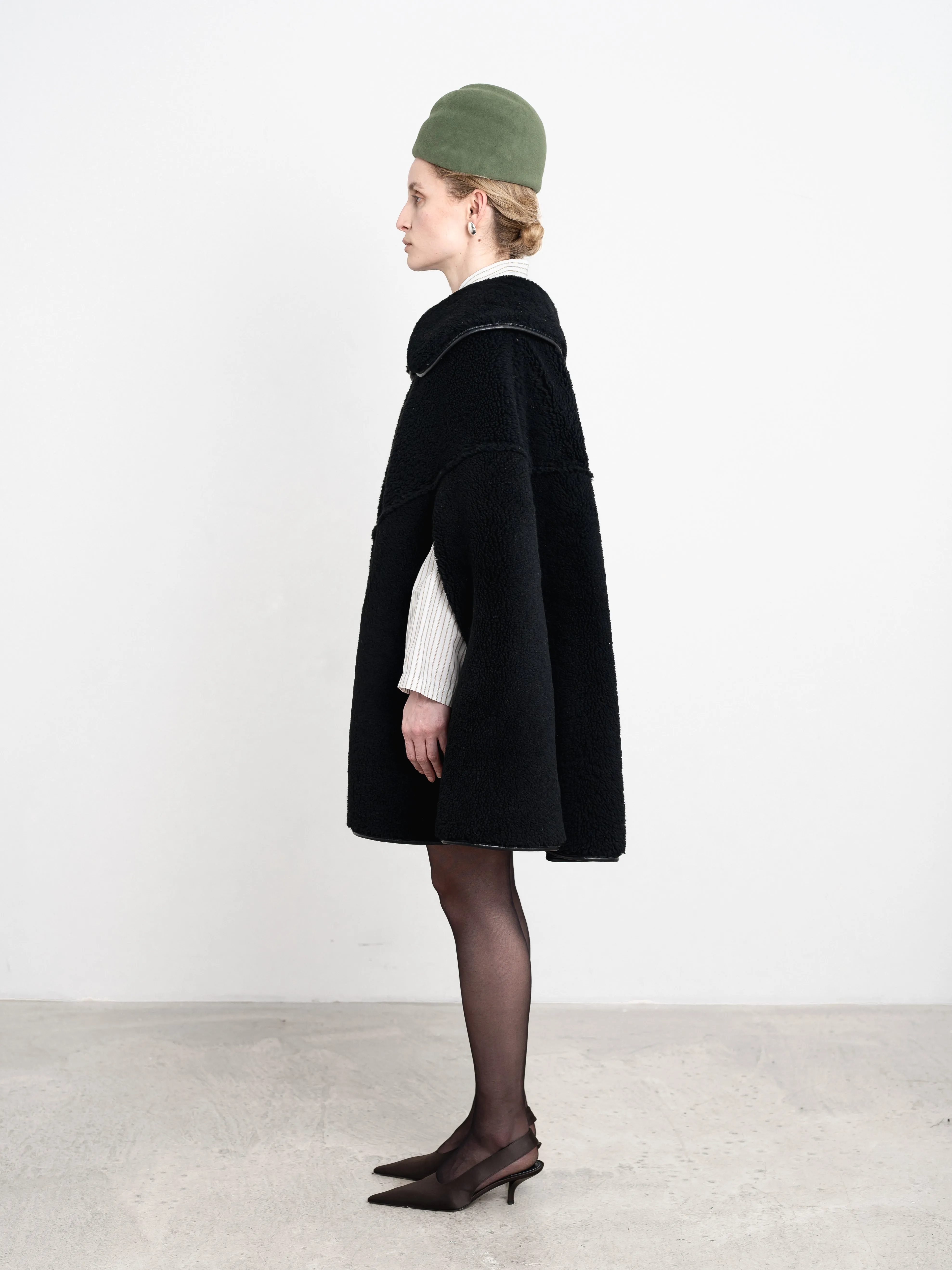 SUEDE BACK CURLY SHEEPSKIN ETTA CAPE sold by Cawley product image thumbnail 3
