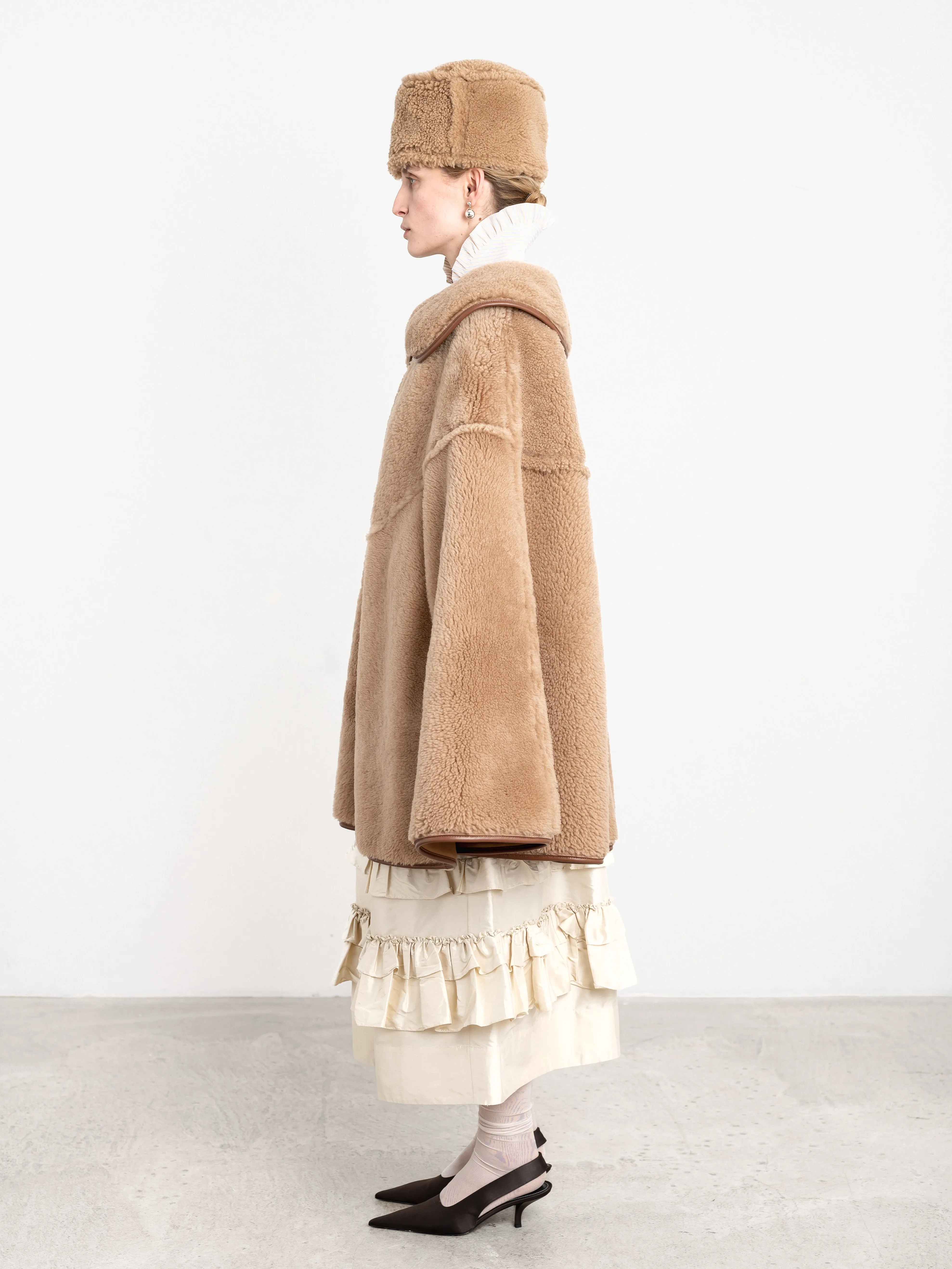 SUEDE BACK CURLY SHEEPSKIN ETTA CAPE sold by Cawley product image thumbnail 3