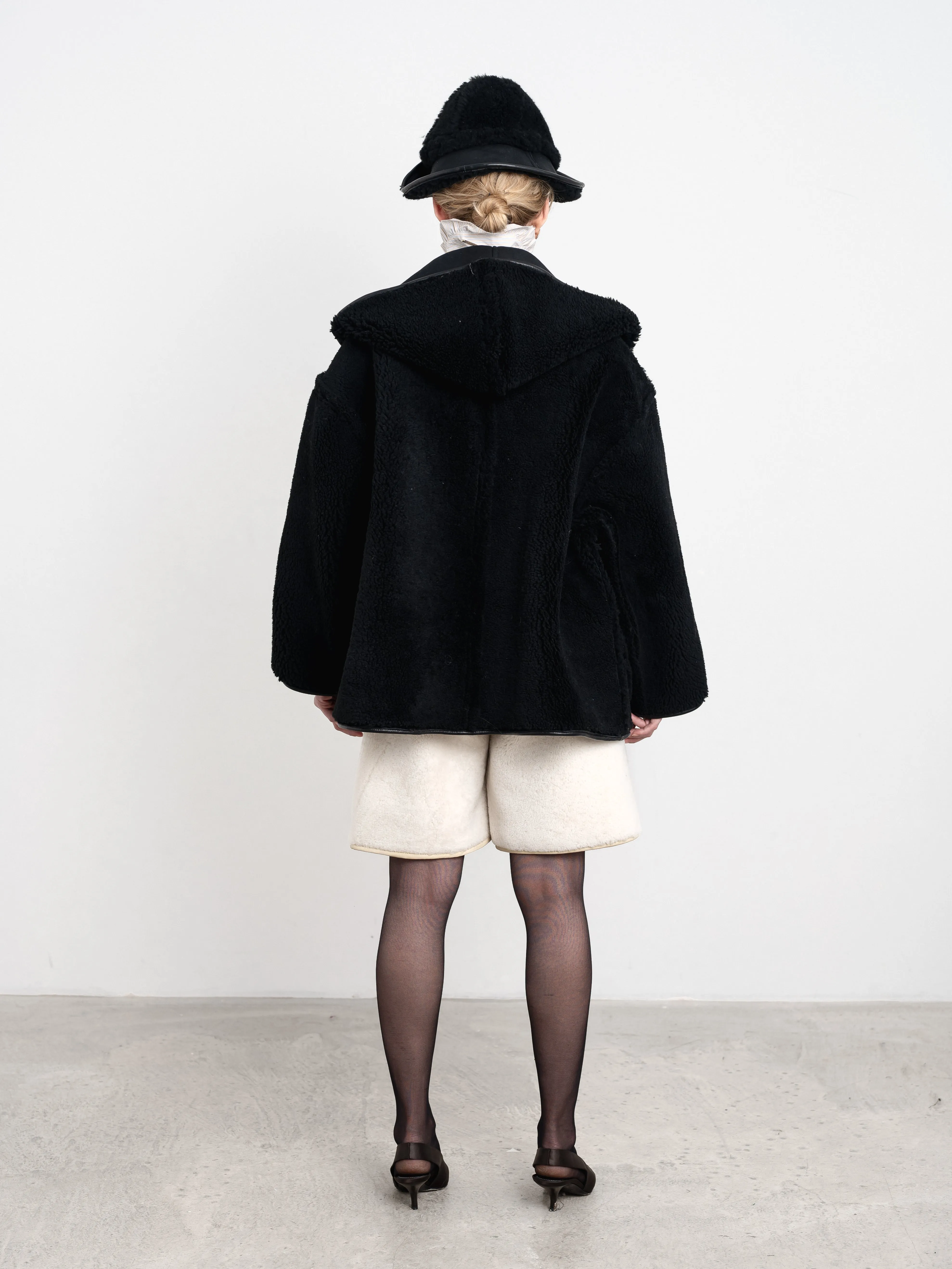 SUEDE BACK CURLY SHEEPSKIN REVERSIBLE HOLLAND COAT sold by Cawley product image thumbnail 4