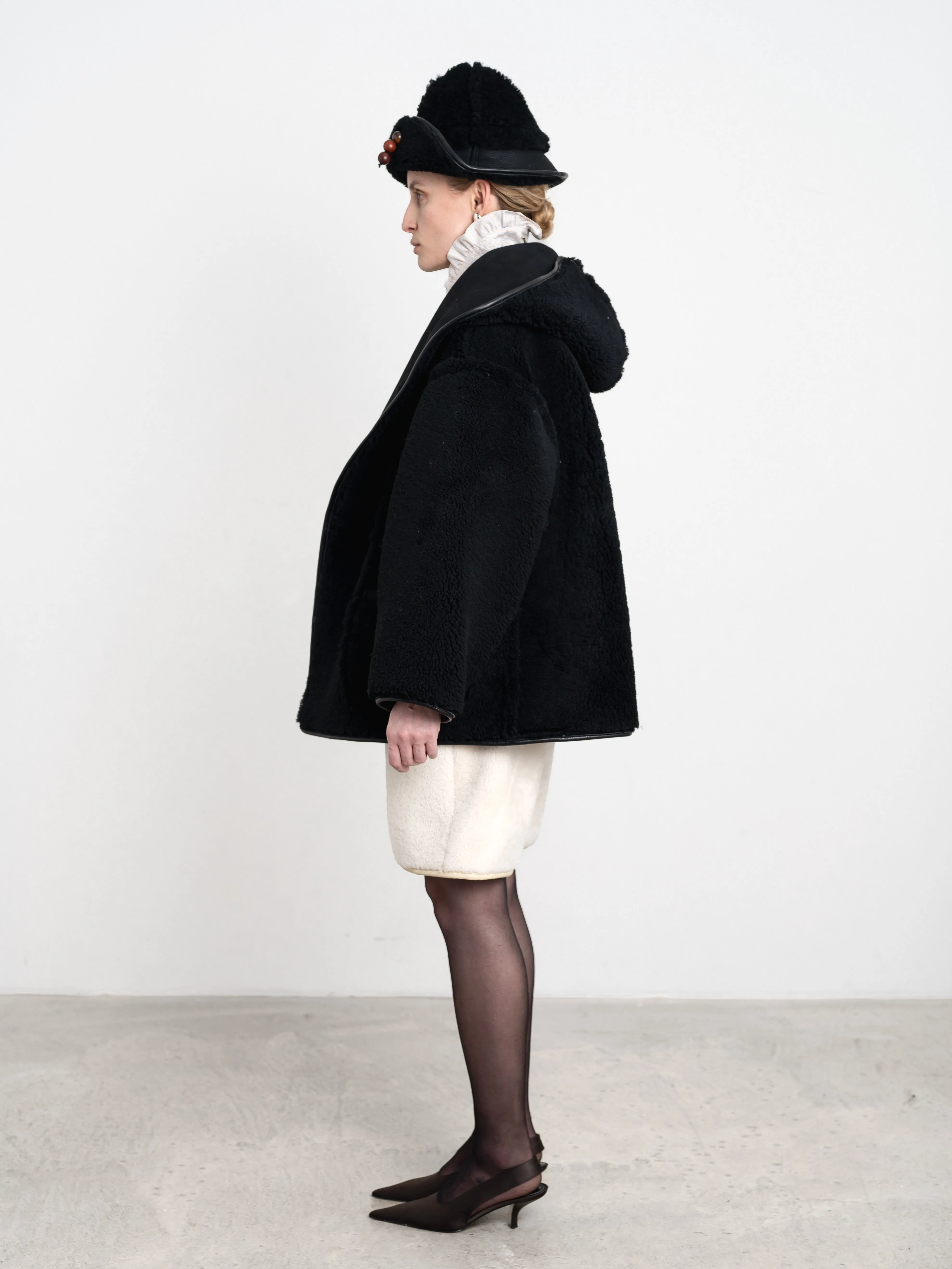 SUEDE BACK CURLY SHEEPSKIN REVERSIBLE HOLLAND COAT sold by Cawley product image thumbnail 3