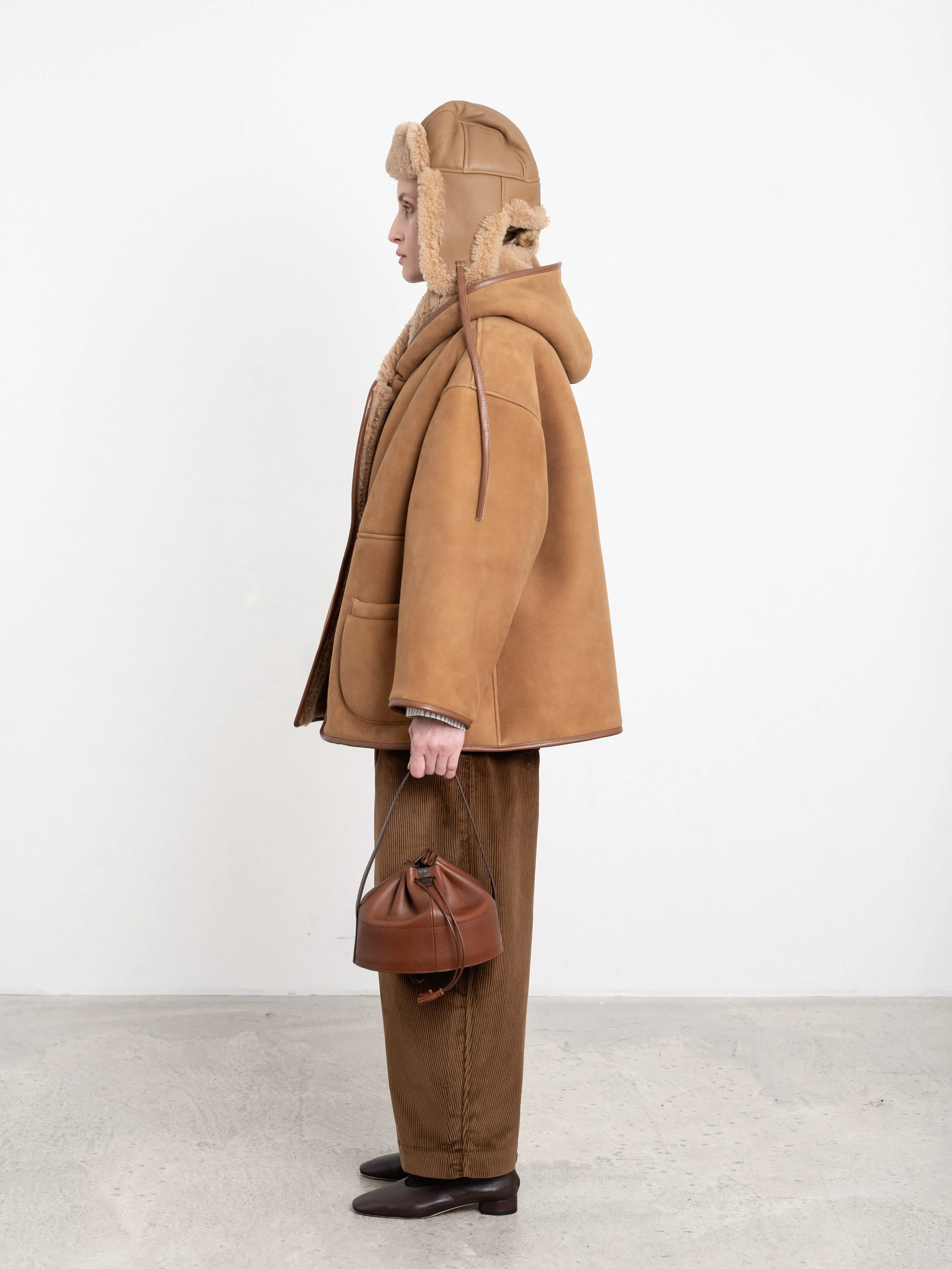 SUEDE BACK CURLY SHEEPSKIN REVERSIBLE HOLLAND COAT sold by Cawley product image thumbnail 3