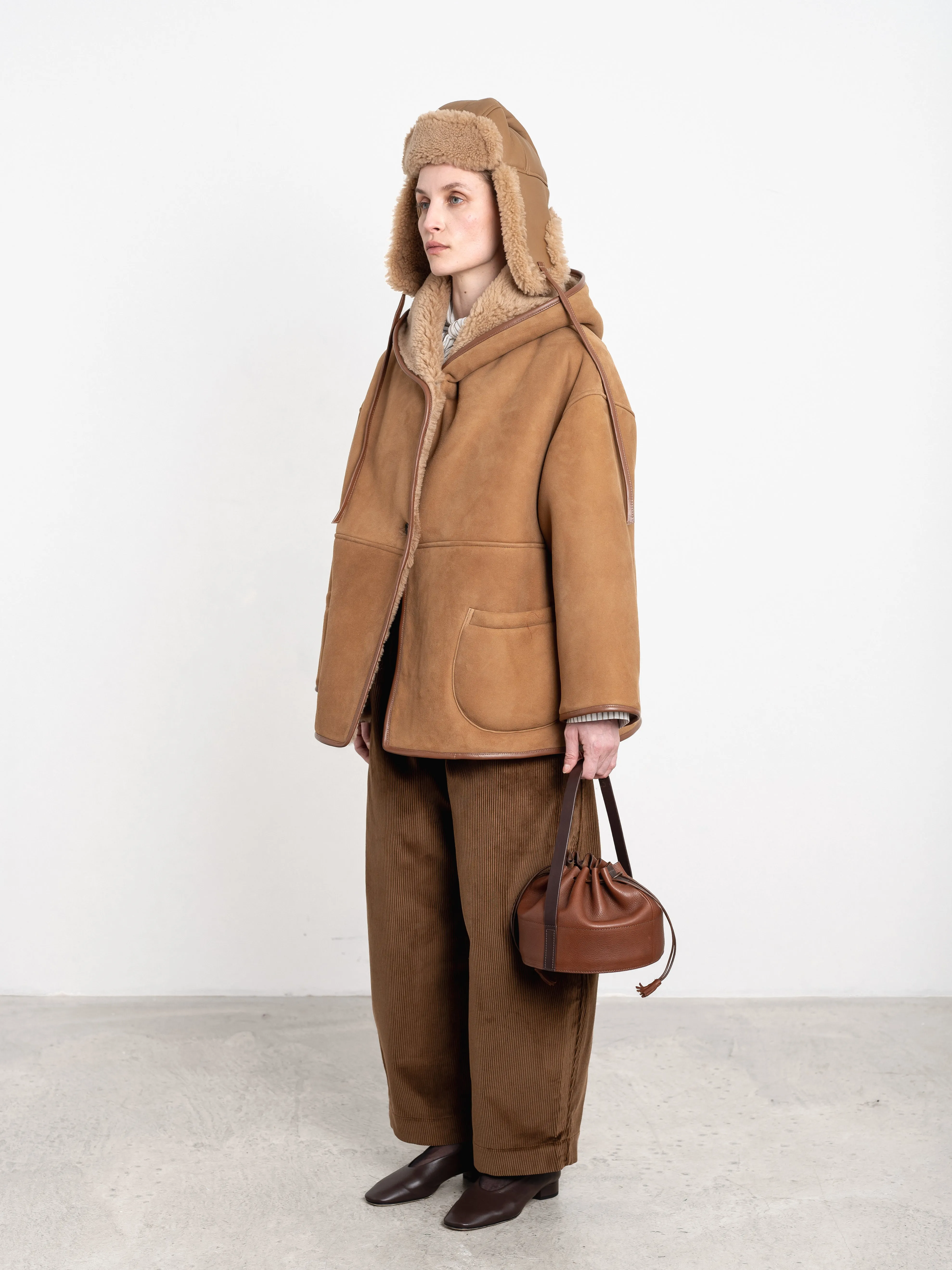 SUEDE BACK CURLY SHEEPSKIN REVERSIBLE HOLLAND COAT sold by Cawley product image thumbnail 2
