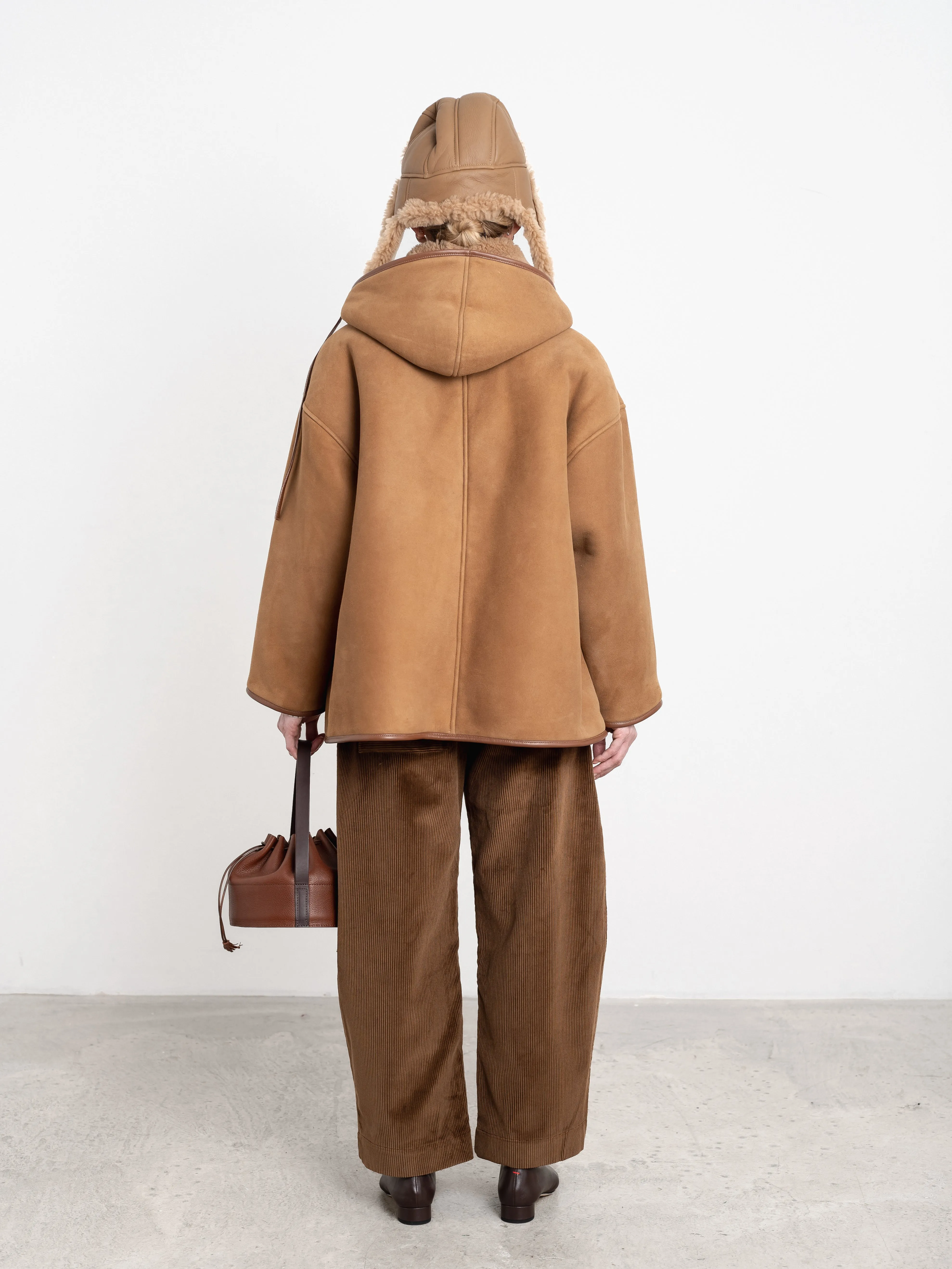 SUEDE BACK CURLY SHEEPSKIN REVERSIBLE HOLLAND COAT sold by Cawley product image thumbnail 4