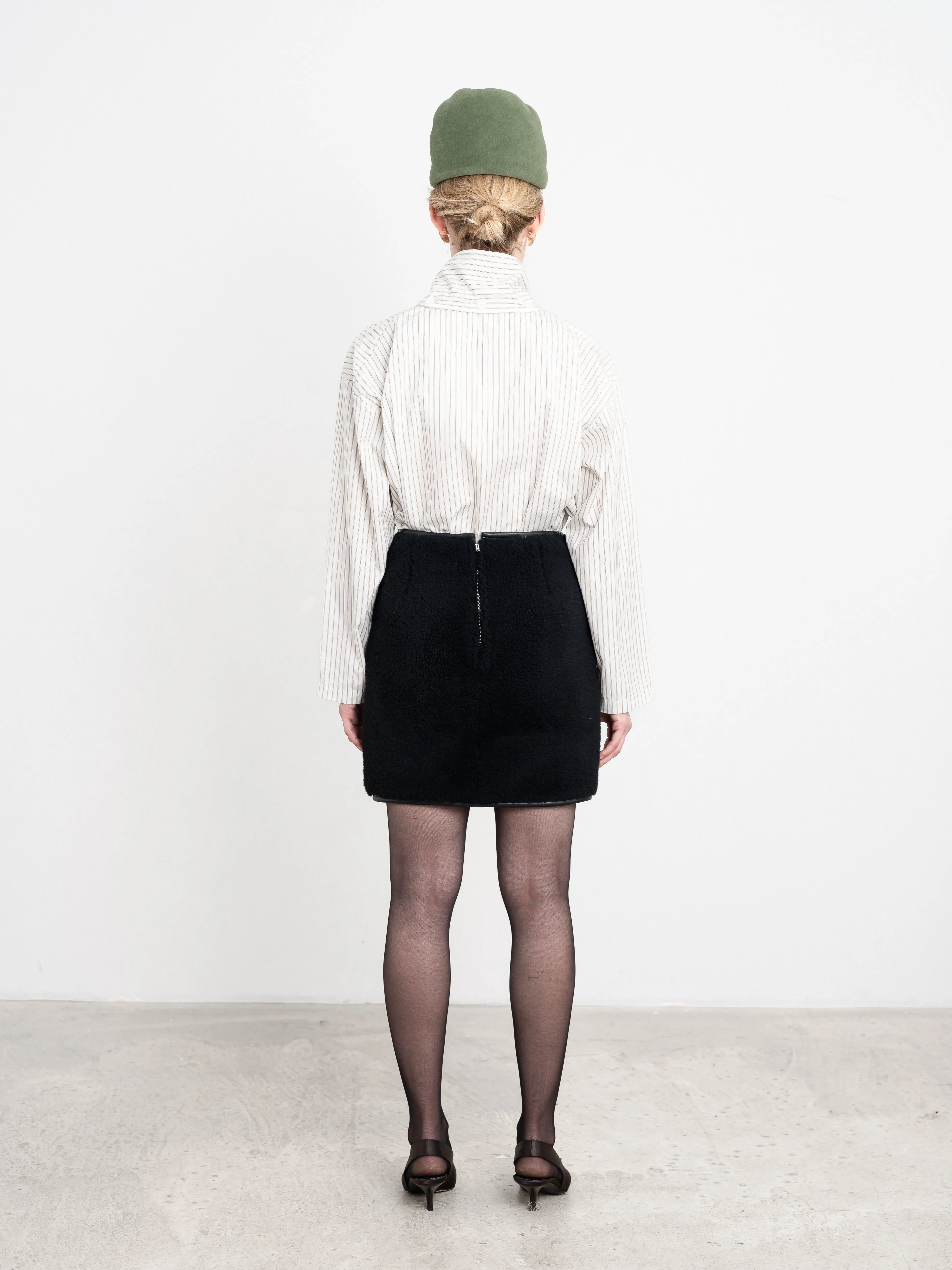 Leather Back Curly Hair Sheepskin Sadie Mini Skirt sold by Cawley product image thumbnail 4