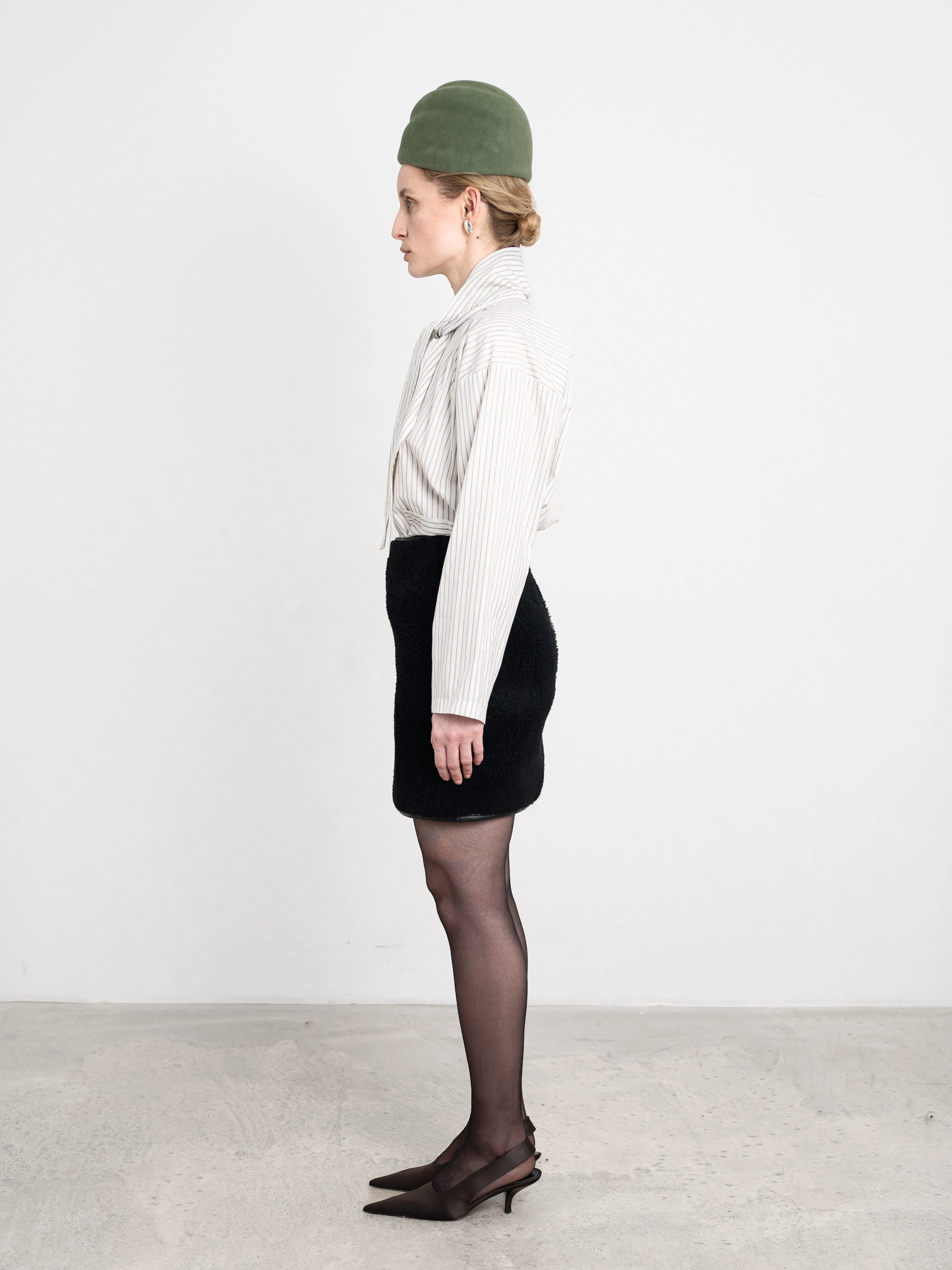 Leather Back Curly Hair Sheepskin Sadie Mini Skirt sold by Cawley product image thumbnail 3