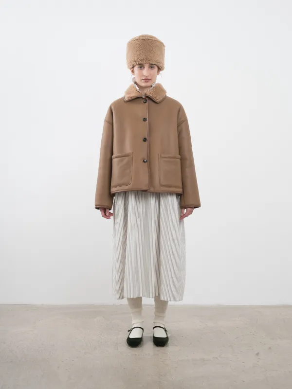 LEATHER BACK CURLY HAIR AVIS JACKET sold by Cawley