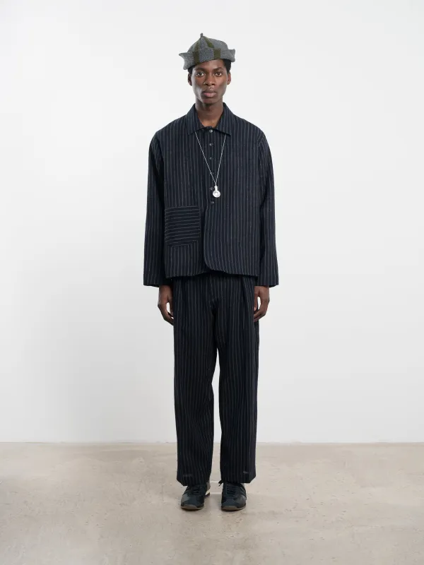 JAPANESE STRIPED BOUCLE WOOL SANDY JACKET sold by Cawley