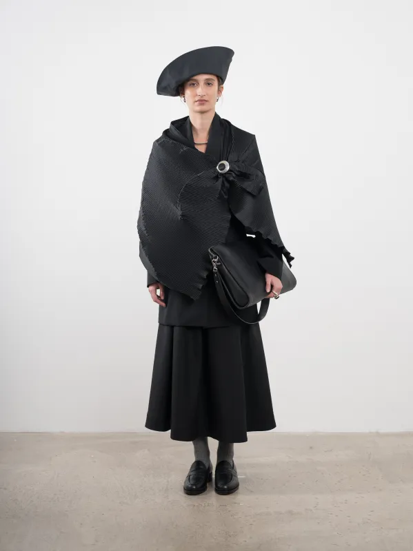 SILK DUPION PLEATED SCARF made by Cawley