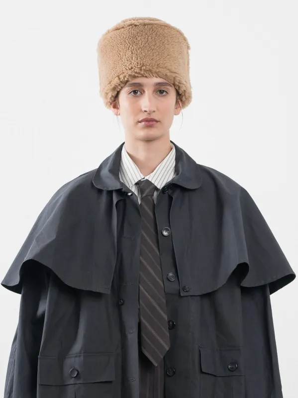 LEATHER BACK CURLY HAIR PILLBOX HAT sold by Cawley