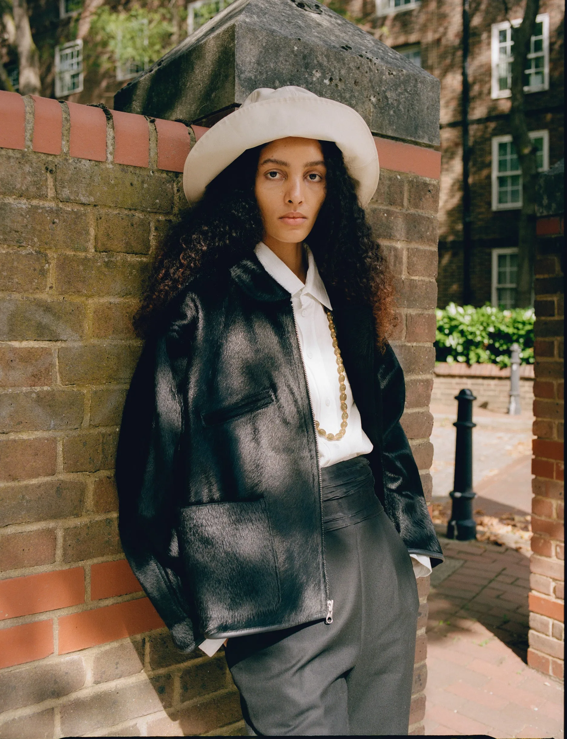 HAIR ON LEATHER HIDE FLYING JACKET sold by Cawley