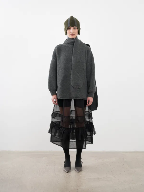 BRITISH MERINO WOOL WRAP NECK PULLOVER made by Cawley