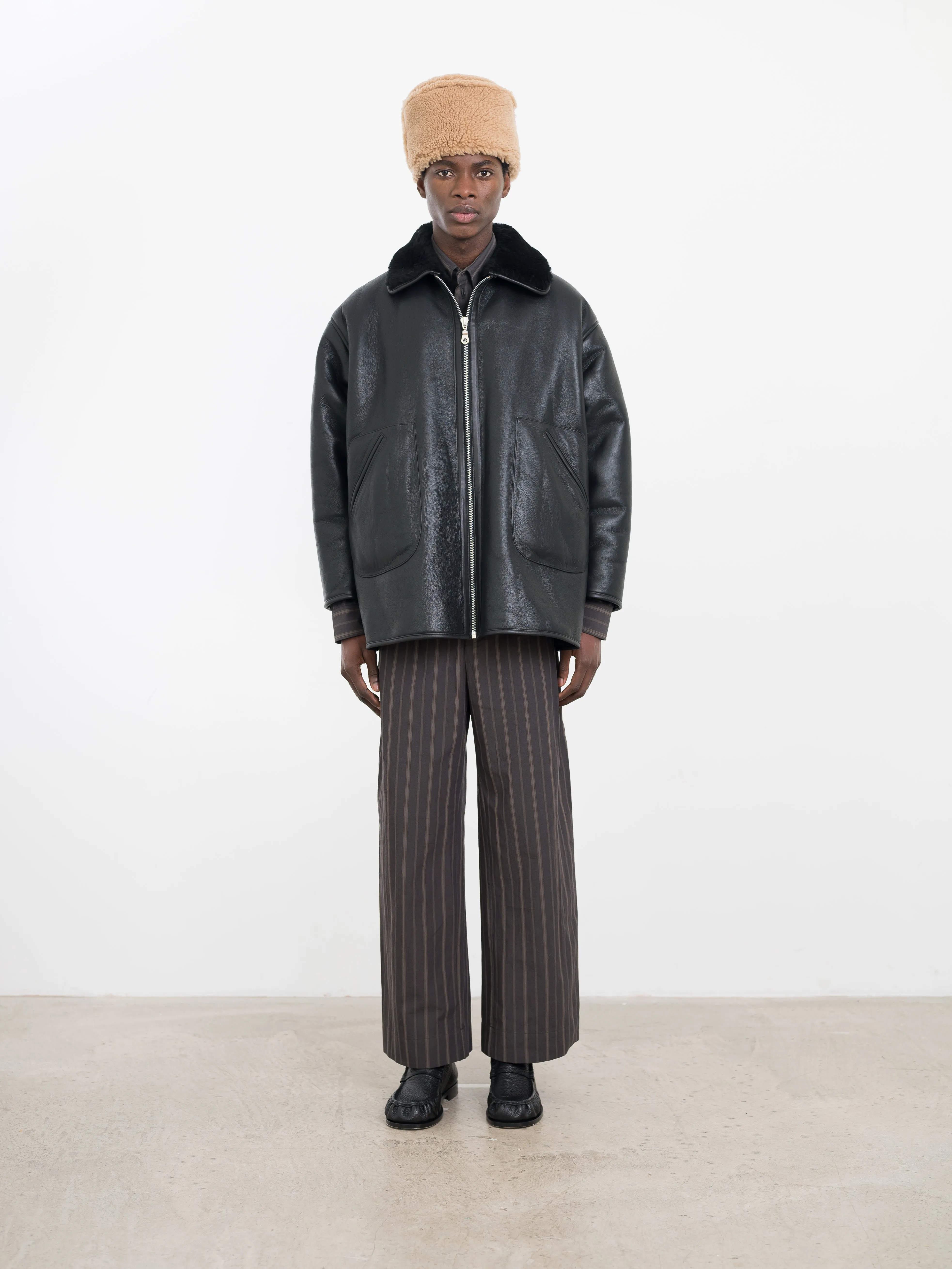 LEATHER BACK STRAIGHT HAIR RONNY JACKET sold by Cawley