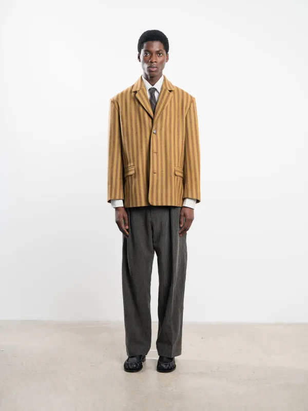 PORTUGUESE STRIPED WOOL SID BLAZER made by Cawley